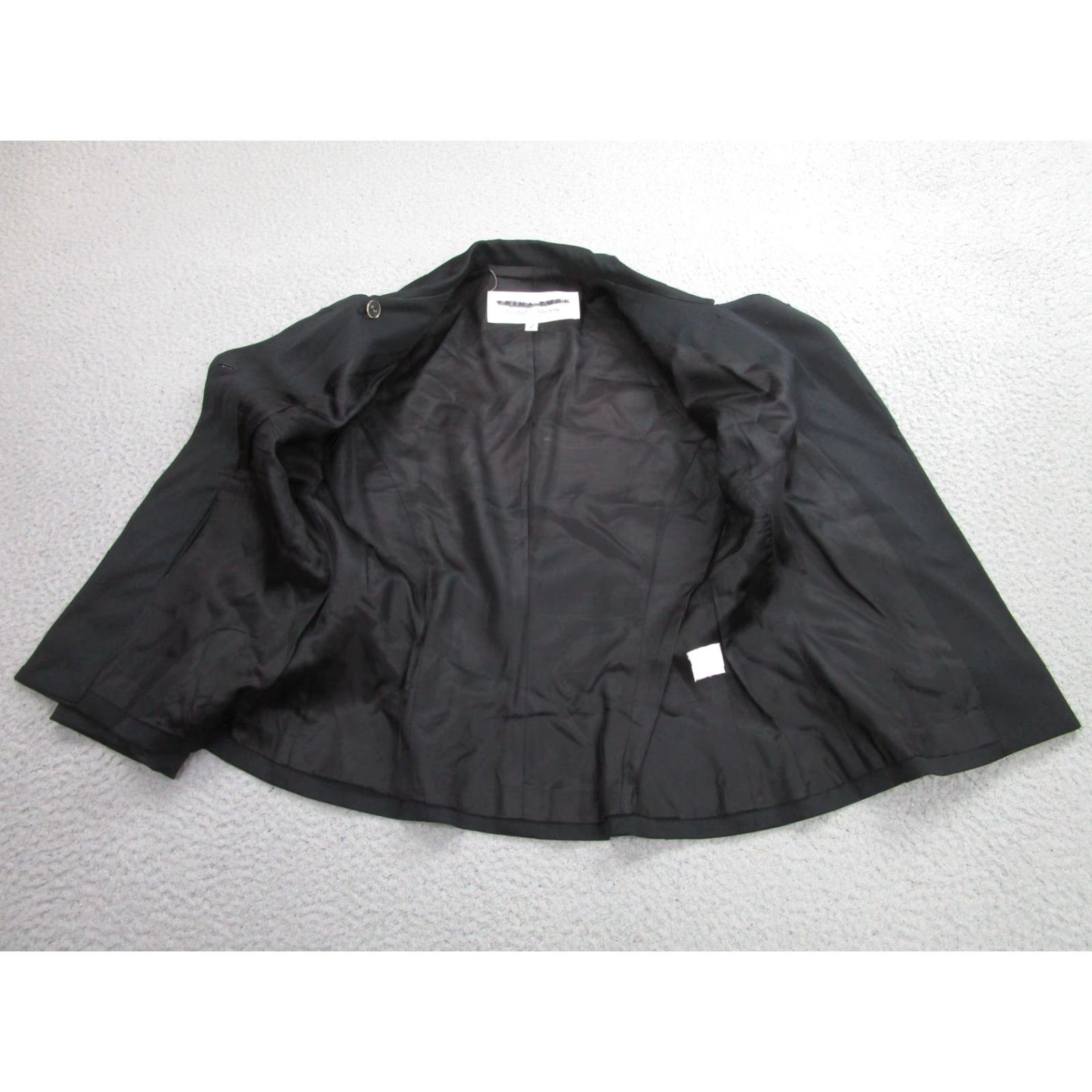 Trina Turk Trina Turk Blazer Womens 2 Black Classic Career Jacket Fitted Stretch Office USA Shirt Size XS / US 0-2 / IT 36-38 - 5 Thumbnail