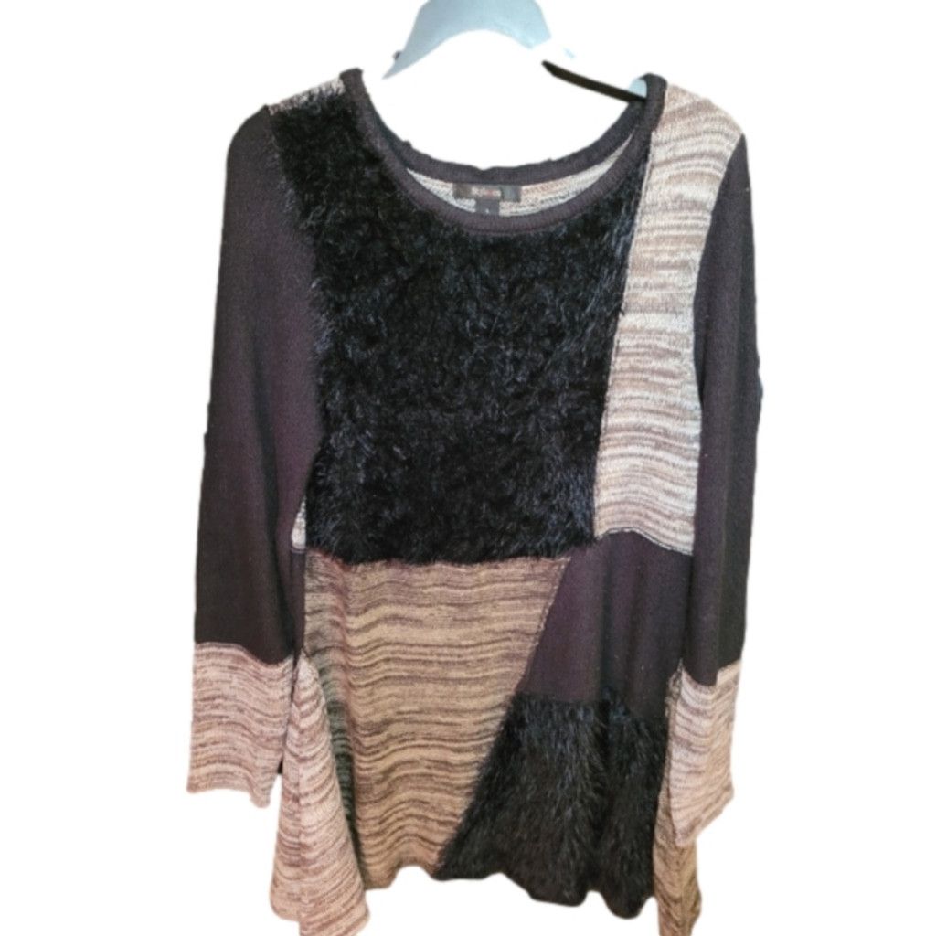 Style & Co Style & Co., sweater top, patchwork, nwot, Size Large Size L / US 10 / IT 46 - 1 Thumbnail