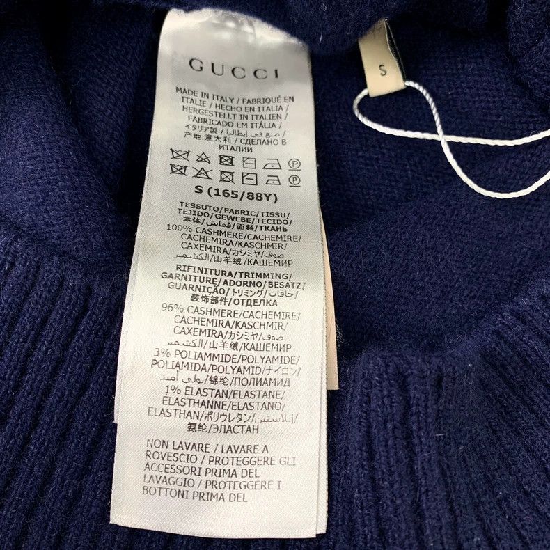 Gucci Gucci Dark blue chain cashmere V-neck single-breasted long- Size US S / EU 44-46 / 1 - 7 Thumbnail