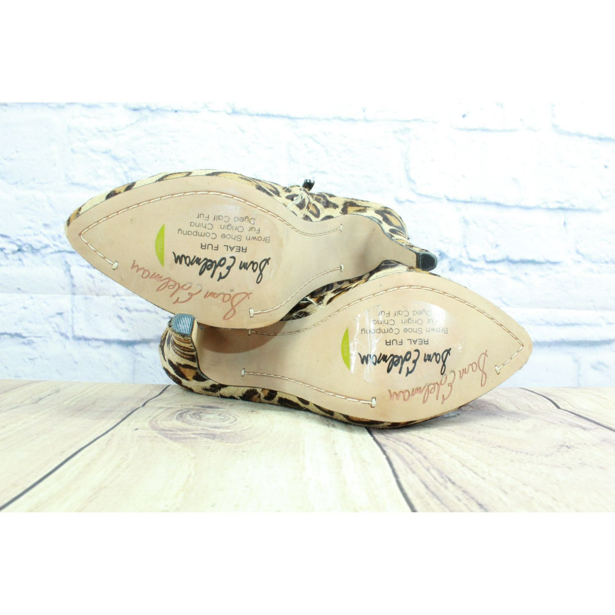 Leather Sam Edelman SRia Leopard Brahma Womens Platform Booties Size US 8.5 / IT 38.5 - 9 Thumbnail