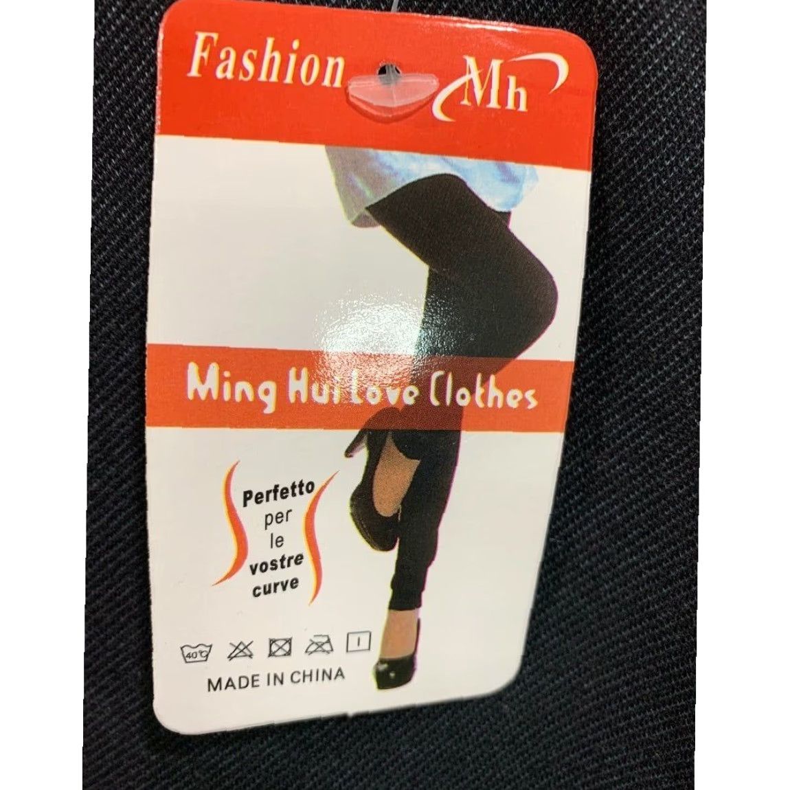 Vintage Ming Hui Women's Denim Look Fleece Lined Leggings Jeggings Blue XL Size 40" / US 18 - 5 Thumbnail