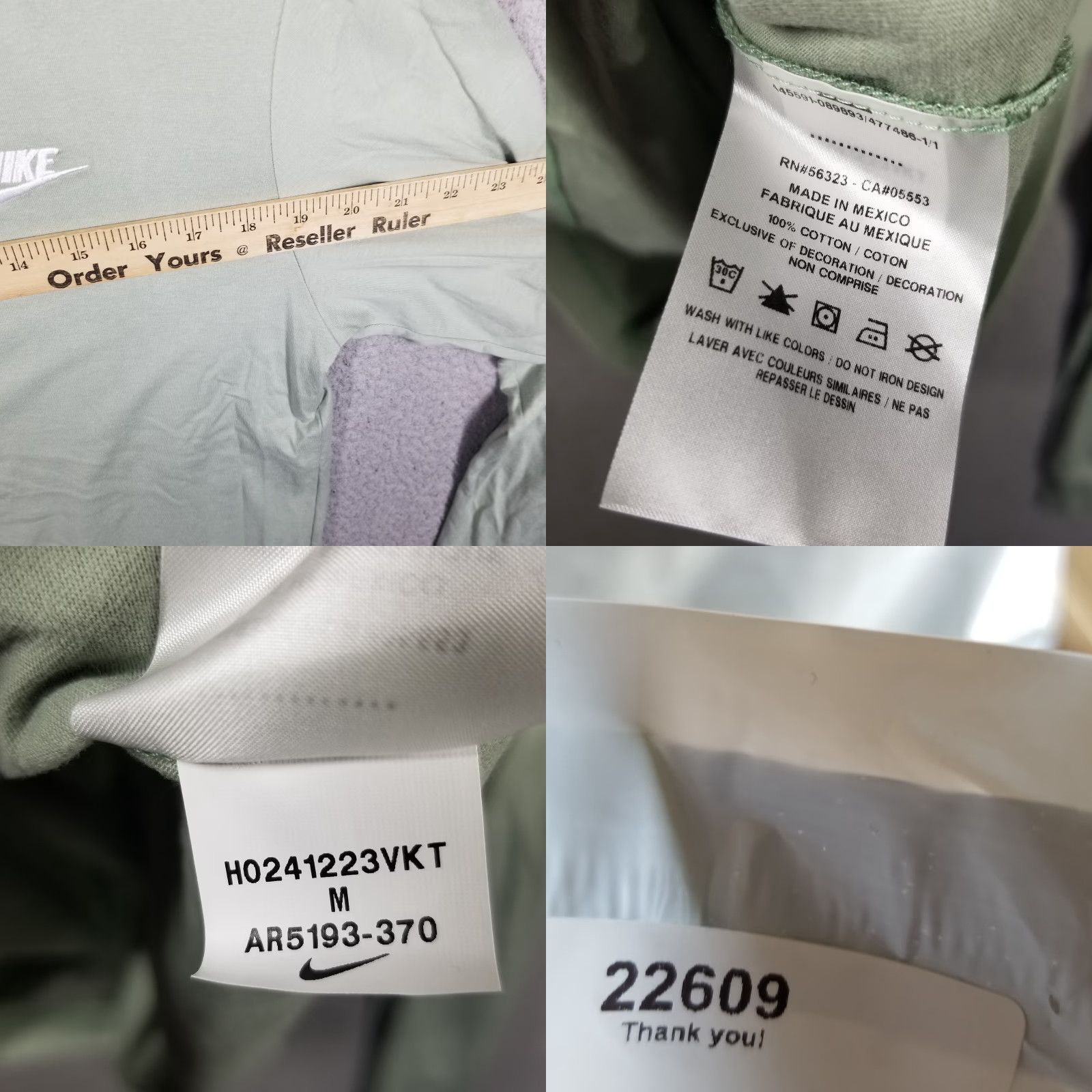 Nike Nike Men Sportswear T-Shirt Long Sleeve Crew Neck Green Medium All Seasons 활량 Size US M / EU 48-50 / 2 - 8 Thumbnail