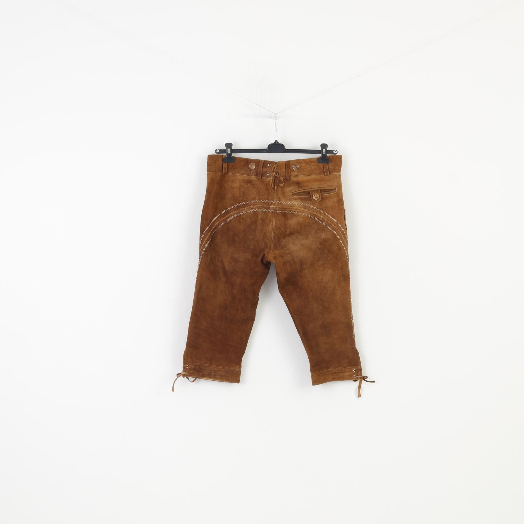 Vintage Country Maddox Men 48 Leather Trousers Brown Vintage 10395 Size US 38 / EU 54 - 8 Thumbnail