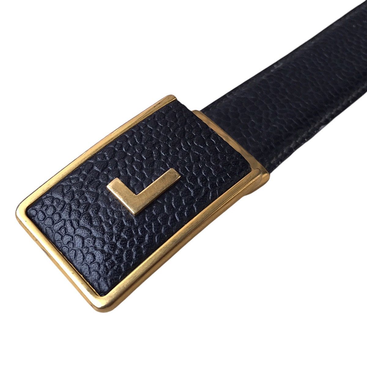 Designer × Lancel Lancel Paris Vintage L Logo Leather Designer Belt Size 36 - 5 Thumbnail