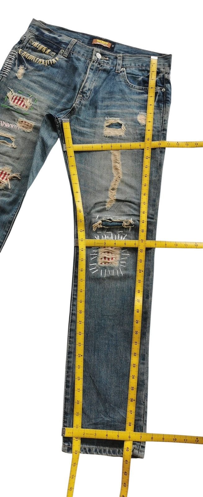 Japanese Brand JOGE MARTIN Hand Repaired Distressed Denim Jean Vibe Kapital Size US 32 / EU 48 - 11 Thumbnail