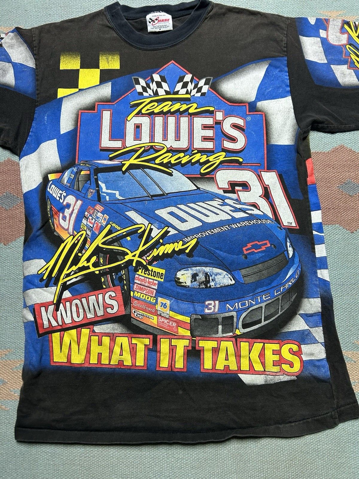 Vintage Vtg t shirt Nascar all over print Mike Skinner Lowe’s AOP M Size US M / EU 48-50 / 2 - 2 Thumbnail