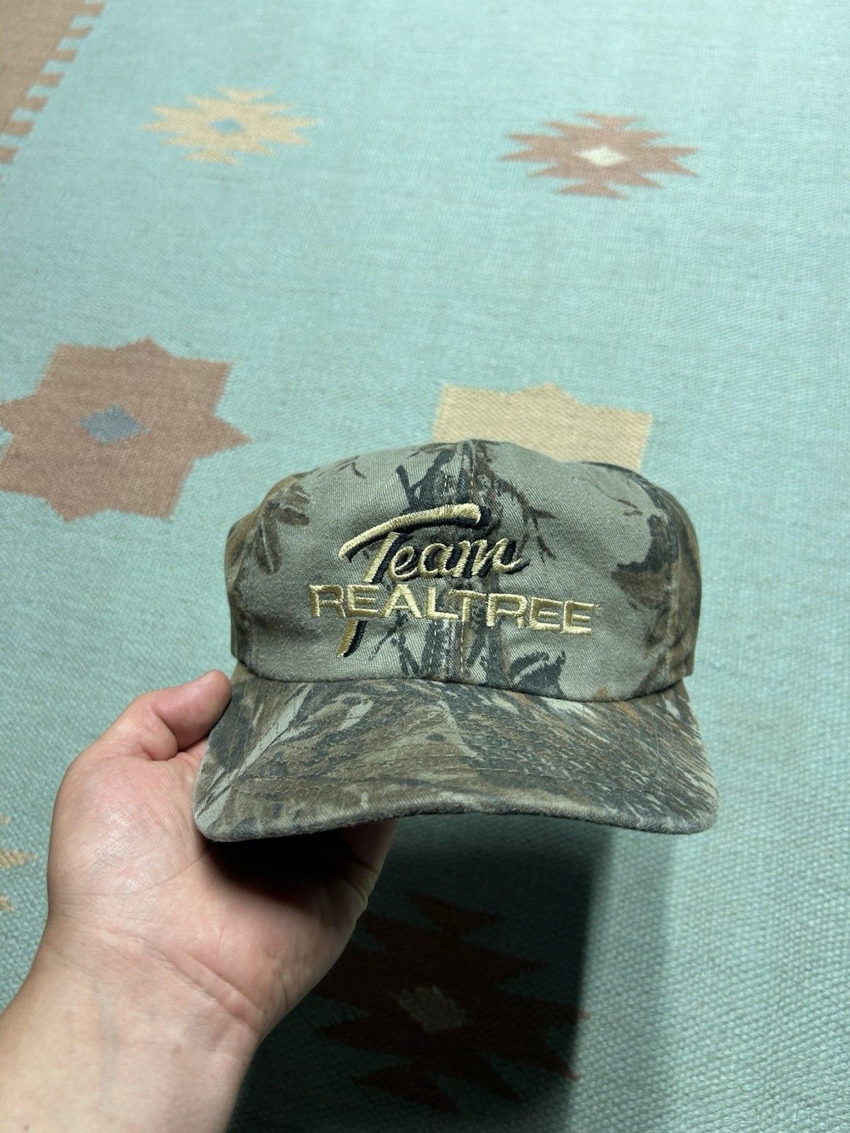 Vintage VTG 80s SnapBack hat camo team realtree camouflage made USA Size ONE SIZE - 2 Thumbnail