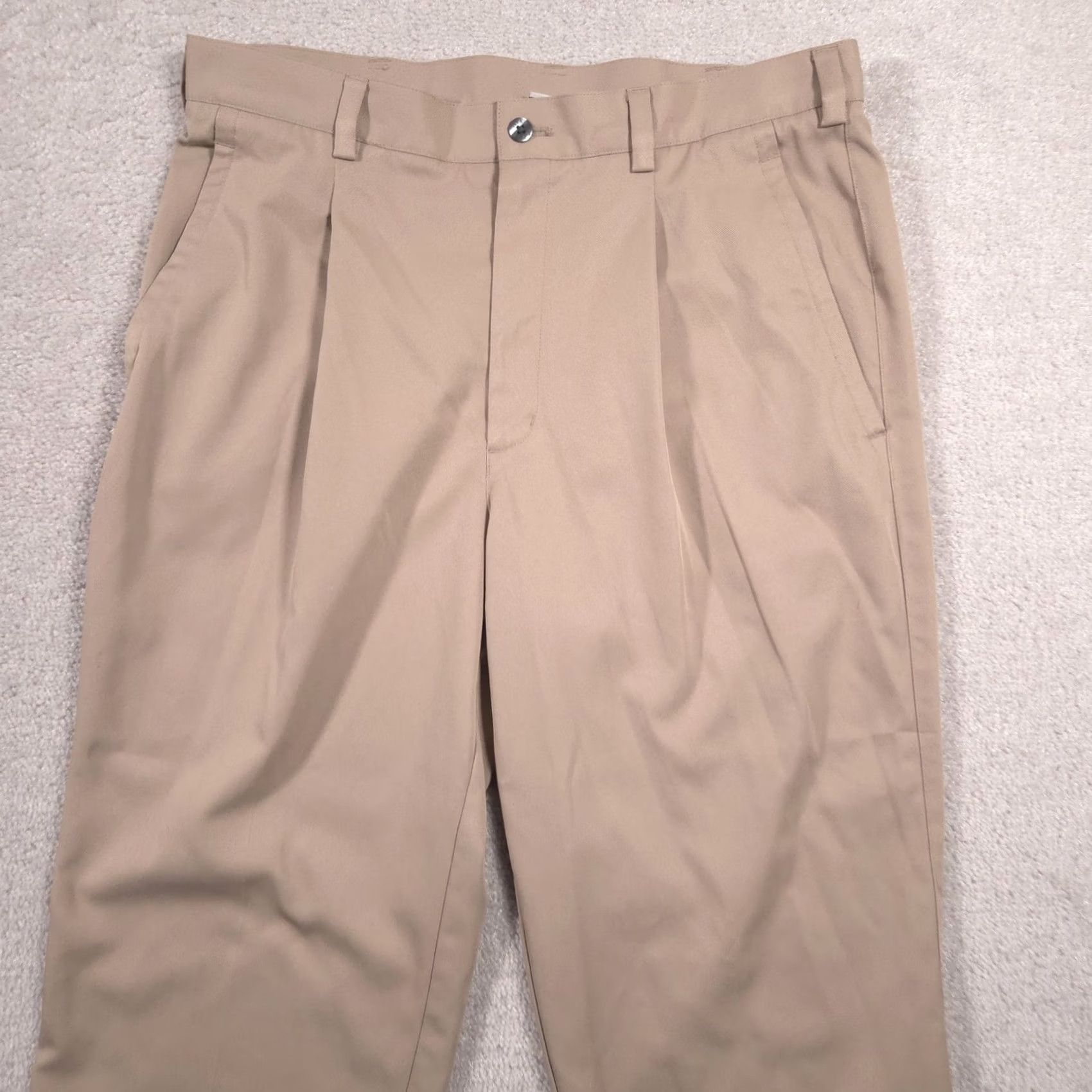Nike Nike Golf Pants Mens 34 Beige Twill Pleated Moisture Wicking Performance Regular Straight Leg Pants Mens Golf Size US 34 / EU 50 - 3 Thumbnail