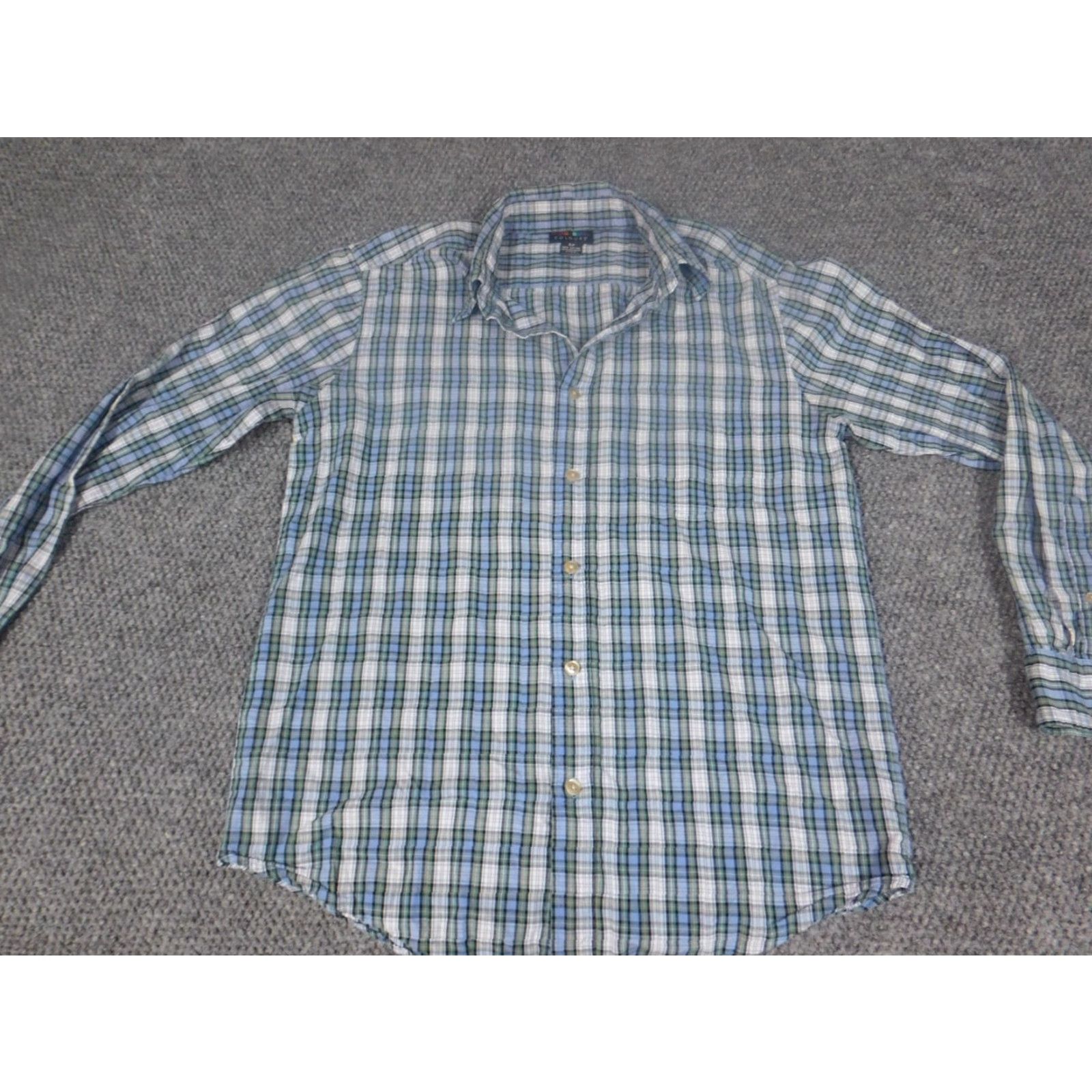 Alexander Julian Alexander Julian Mens Shirt Button-Up Knit Cotton Striped Slimming Long Sleeve Gray Small Button-Down Collared Classic Vintage No Pockets Size US S / EU 44-46 / 1 - 2 Thumbnail