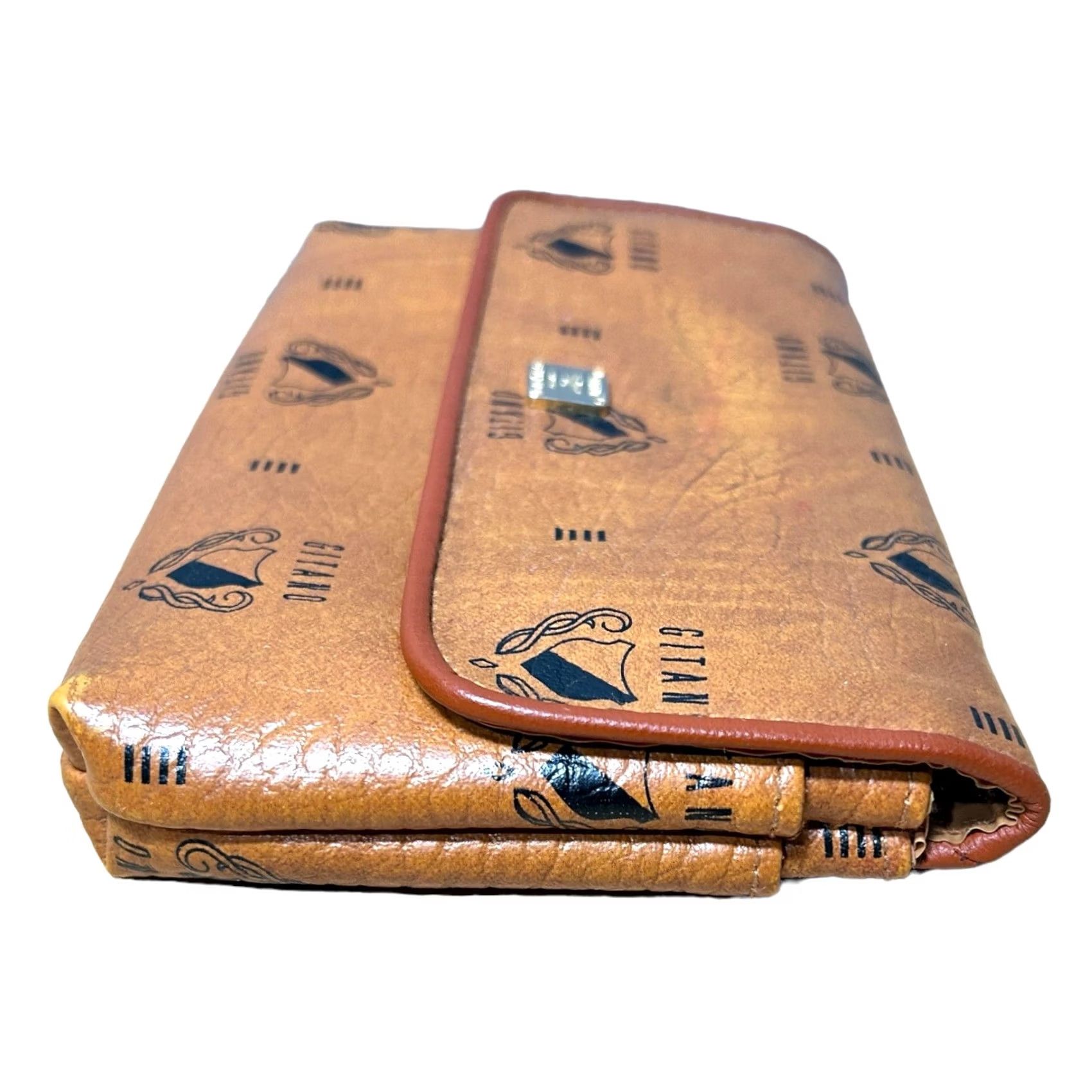 Vintage VINTAGE Gitano Wallet Clutch Brown Faux Leather Large Snap Close Womens 1990s Brown Wallet Gitano Women’s Size ONE SIZE - 3 Thumbnail