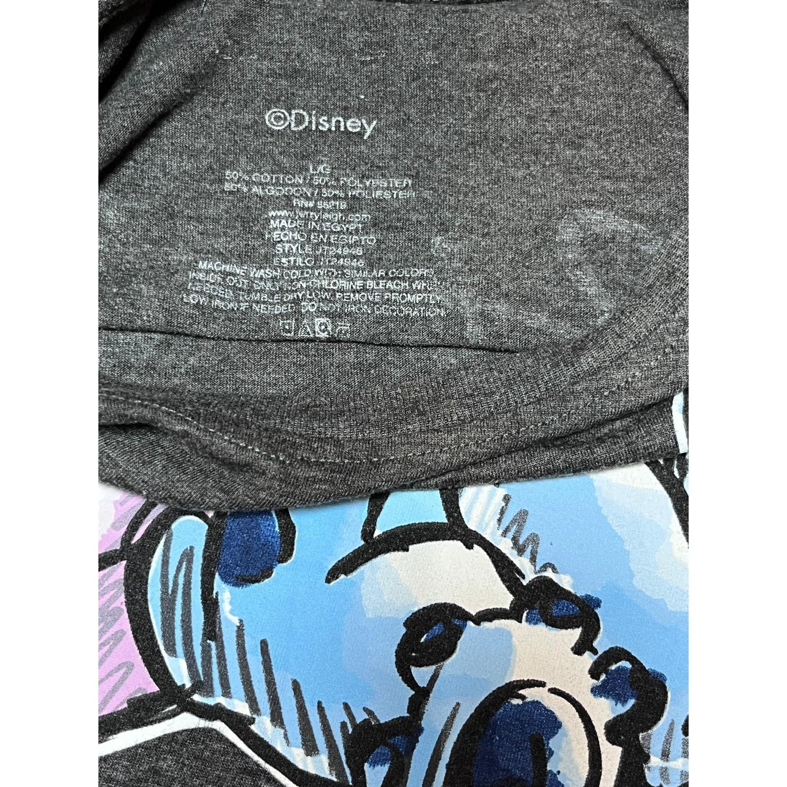 Disney 🌌 Disney "Stitch & Angel" Graphic Tee – Charcoal Size L Size US L / EU 52-54 / 3 - 4 Thumbnail