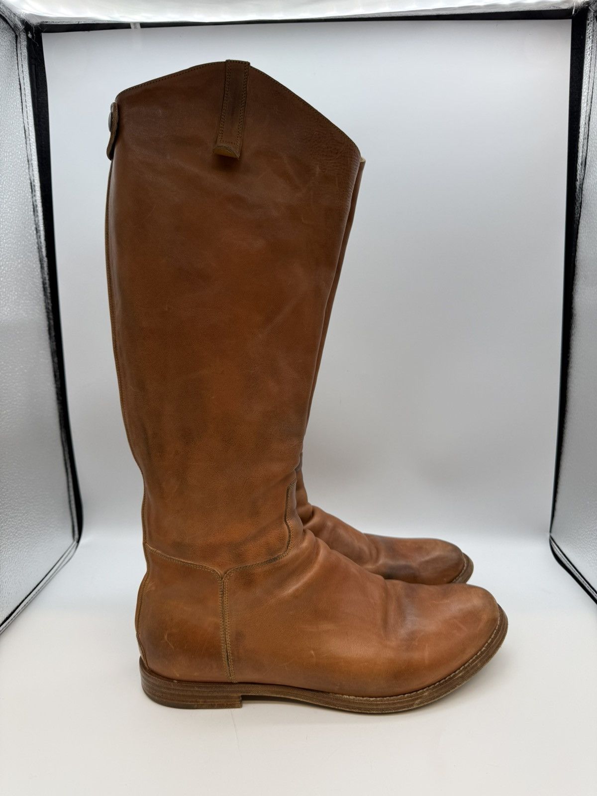 Alexander McQueen Alexander McQueen Tan Leather Knee-High Riding Boots Size US 11 / EU 44 - 2 Thumbnail