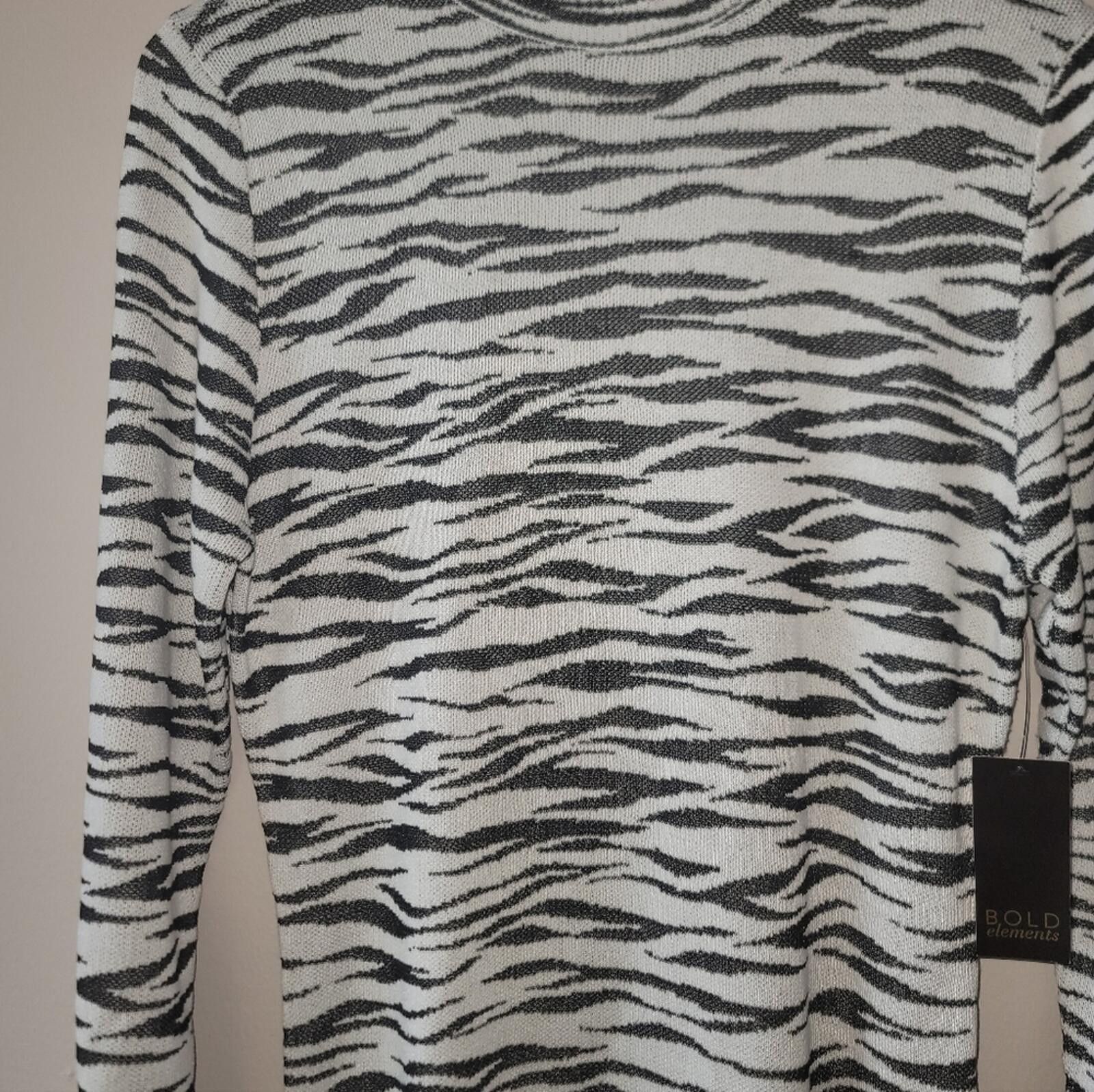 Other Black and White Long Sleeve Dress Zebra Sz Large New Size L / US 10 / IT 46 - 5 Thumbnail