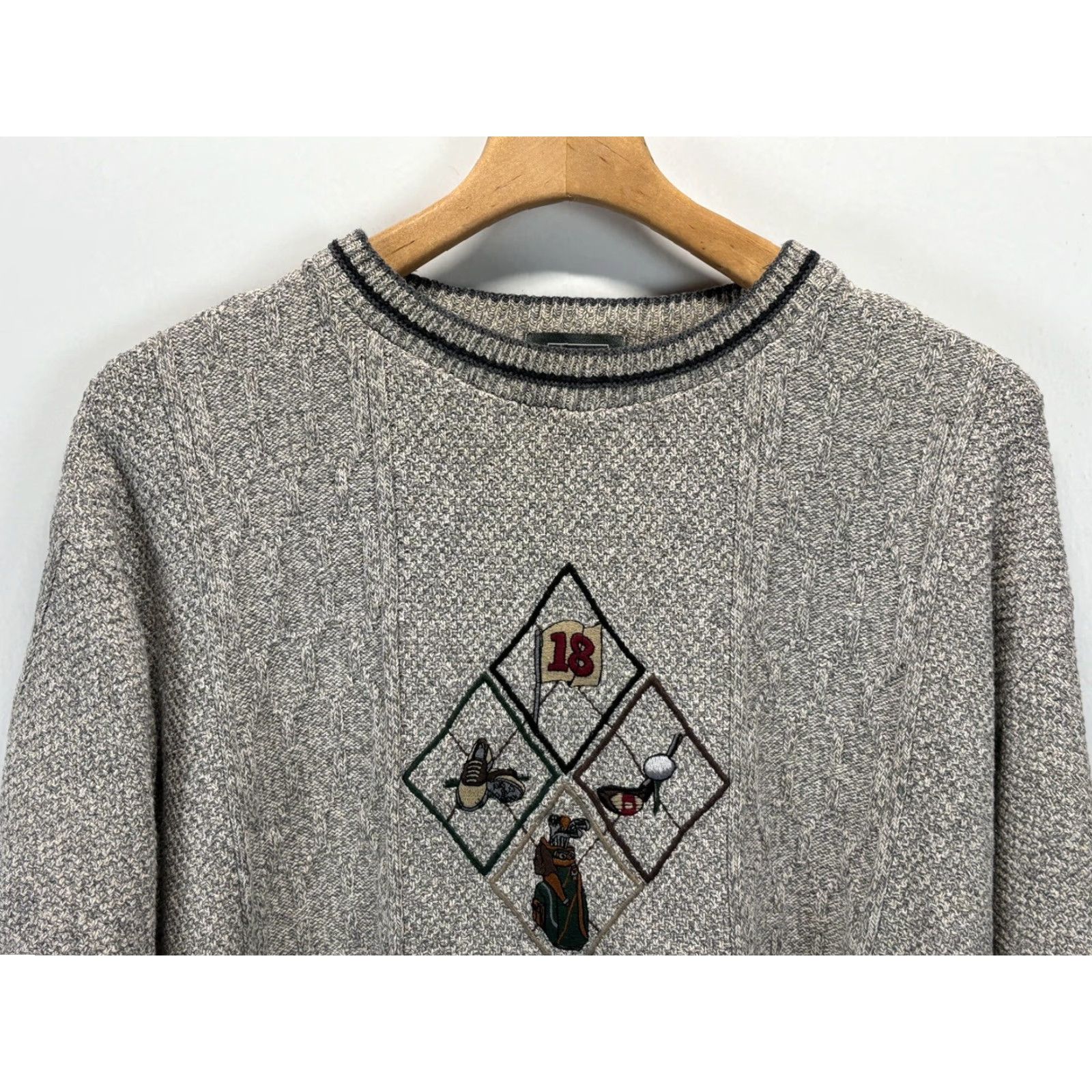 Haggar VINTAGE Haggar Golf Sweater Mens XL Gray Crew Neck Pullover Knit Cotton 90s Preppy Boxy Size US XL / EU 56 / 4 - 2 Thumbnail