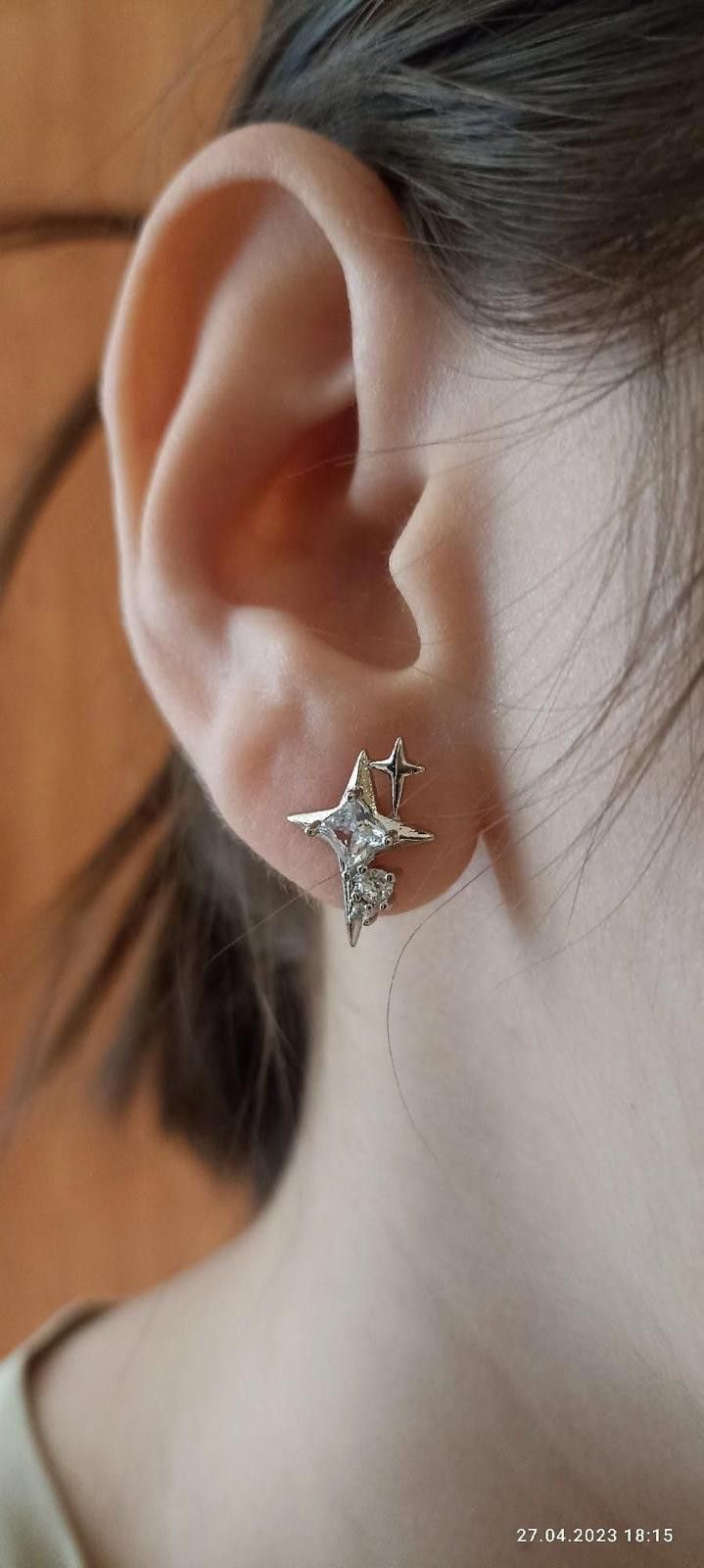 Jewelry Four pointed Star Stone Earrings Size ONE SIZE - 2 Thumbnail