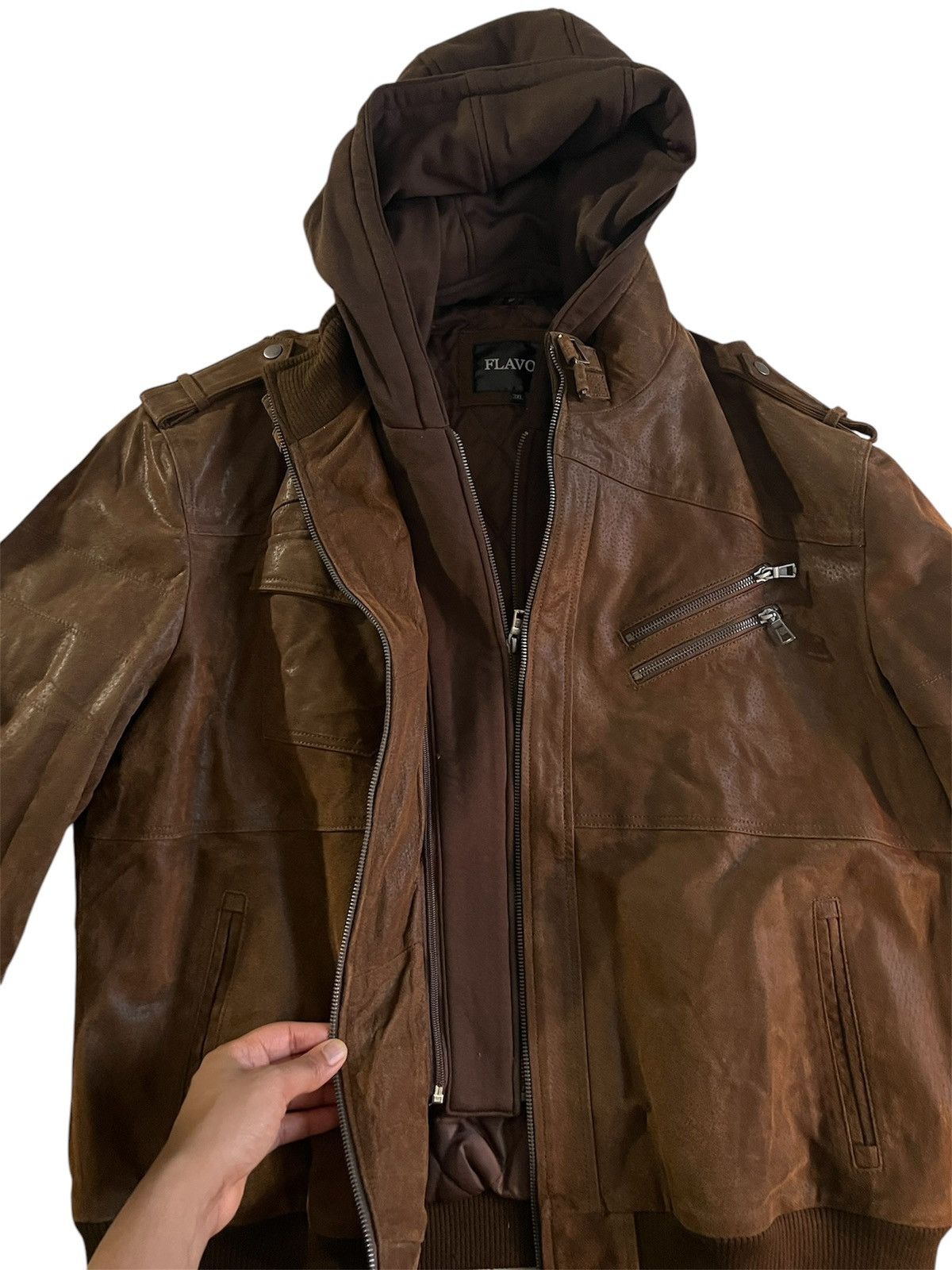 Other leather motorcycle jacket (with hood) Size US XXL / EU 58 / 5 - 3 Thumbnail
