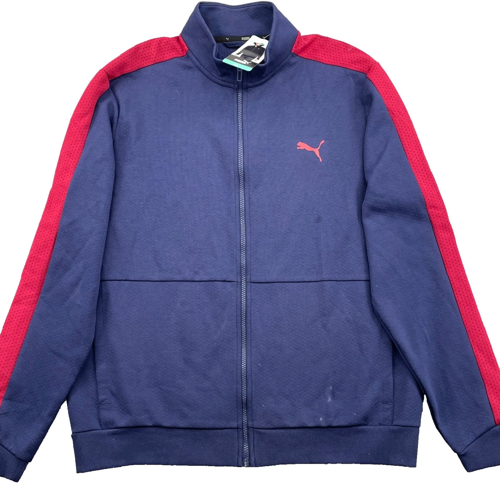 Puma Puma Track Jacket Men XL Blue Red Sports Training Running Gym Retro Streetwear Size US XL / EU 56 / 4 - 2 Thumbnail
