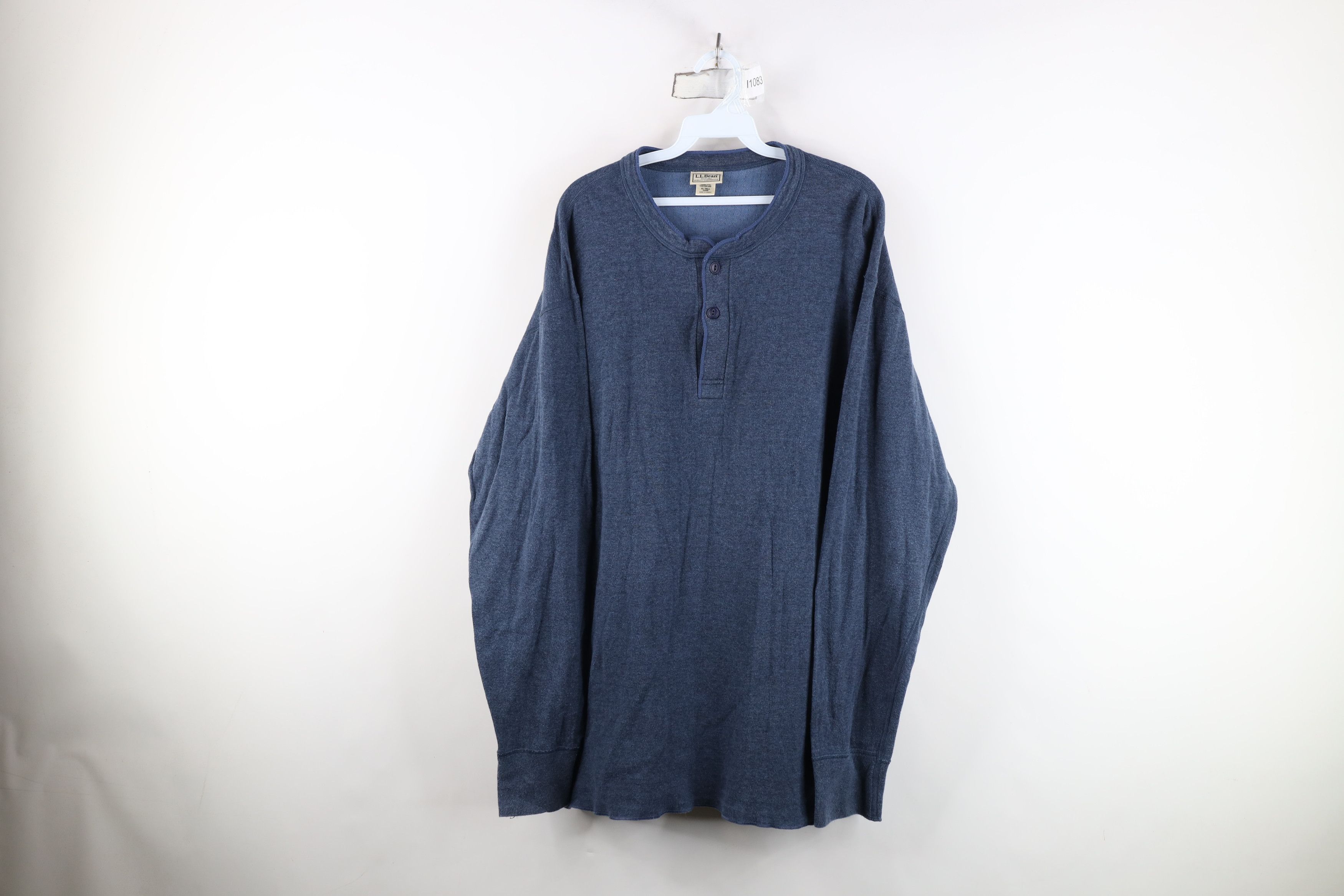 L.L. Bean Vintage 90s LL Bean Driver Long Sleeve Henley T-Shirt Blue Size US XL / EU 56 / 4 - 1 Thumbnail