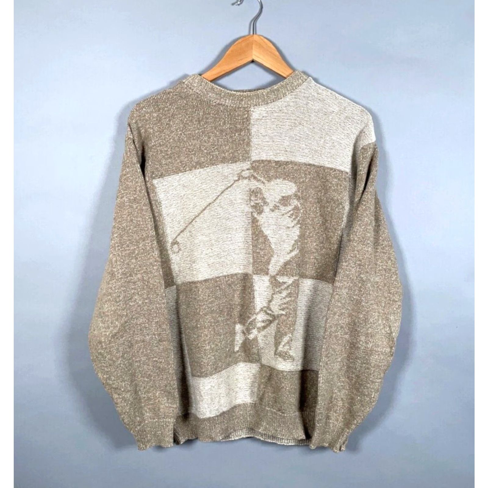 Haggar VINTAGE Haggar Tour Golf Motif Sweater Adult Large Beige Heavyweight Knit Pullover Crew Neck Mens Regular 90s Size US L / EU 52-54 / 3 - 2 Thumbnail