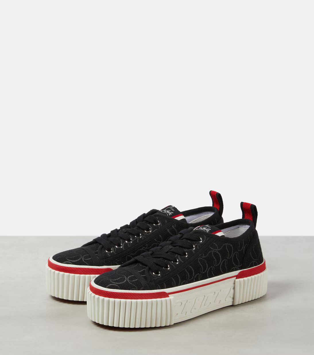Christian Louboutin o1s1wg110125 Super Pedro Cl Platform Sneakers in Black Size US 10 / IT 40 - 1 Thumbnail