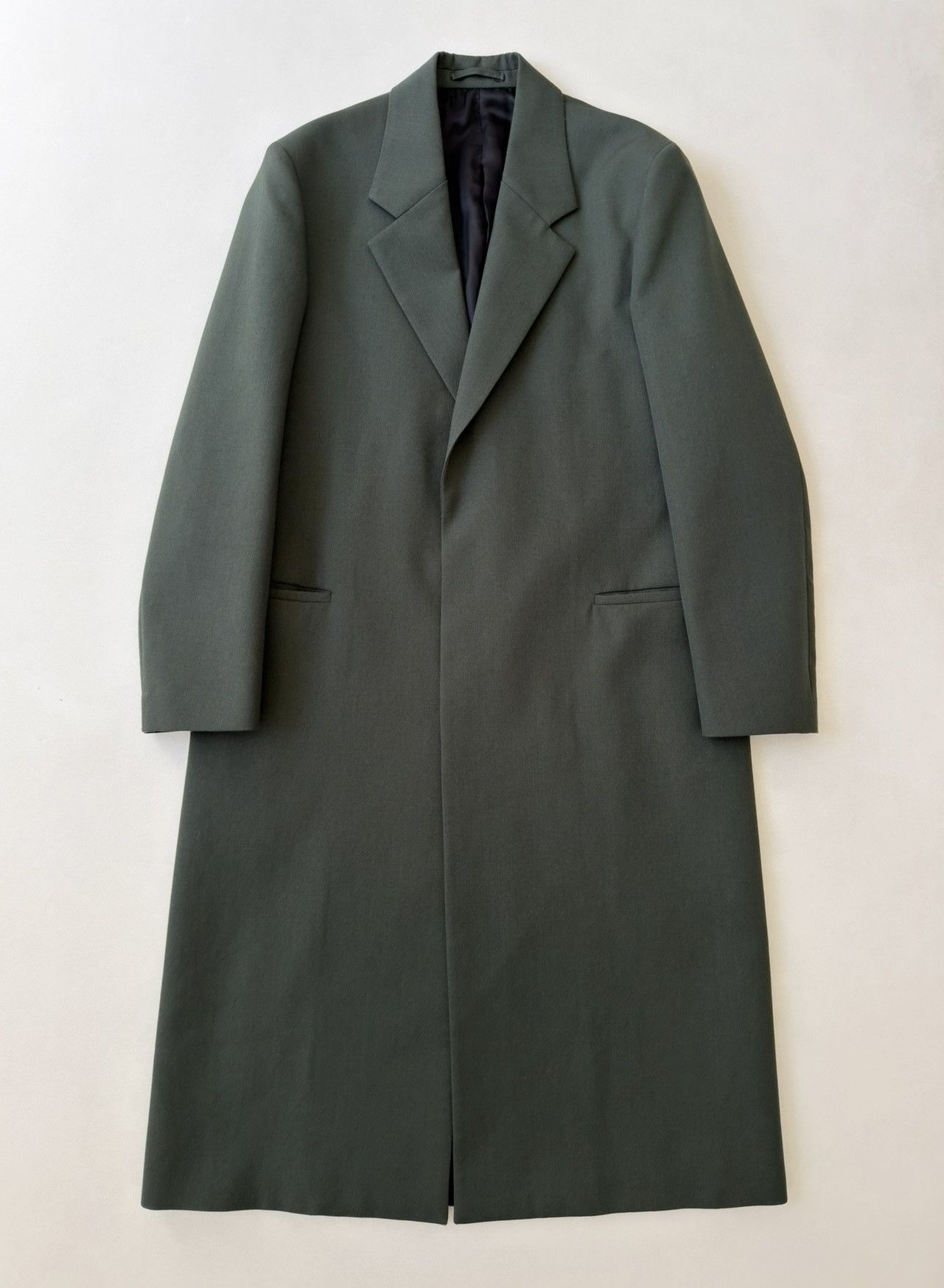 Lardini ‘Monotone’ Dark Green Wool Overcoat Size US M / EU 48-50 / 2 - 1 Thumbnail
