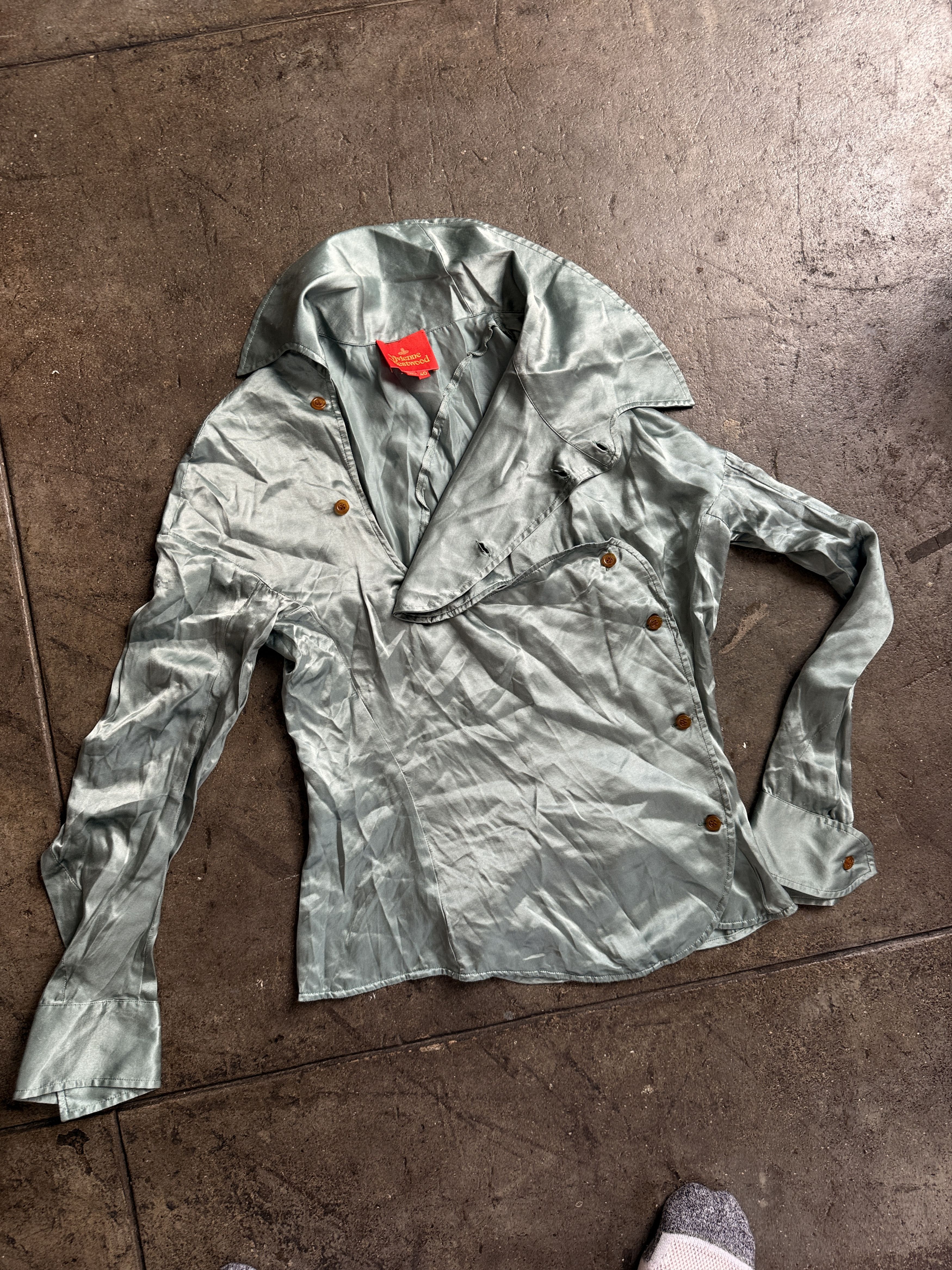 Vivienne Westwood 2016 New Red Label Silk Shirt w/ S Front Button Up Style Size S / US 4 / IT 40 - 2 Thumbnail