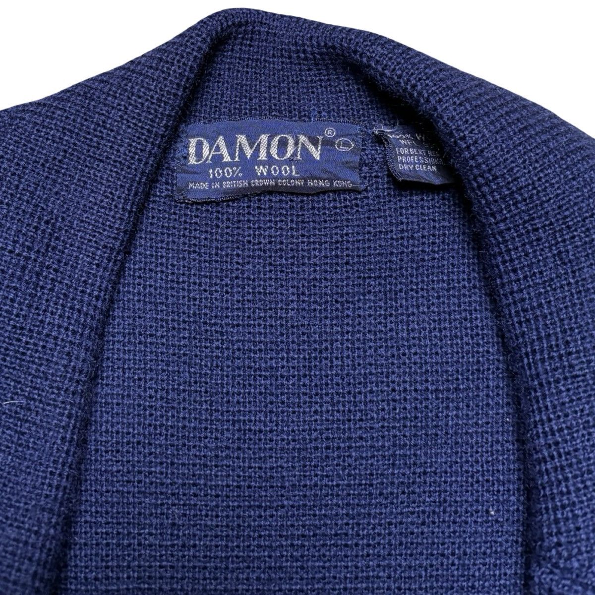 Other Vintage Damon Navy Sweater Cardigan 60s 100% Wool True Size US L / EU 52-54 / 3 - 3 Thumbnail