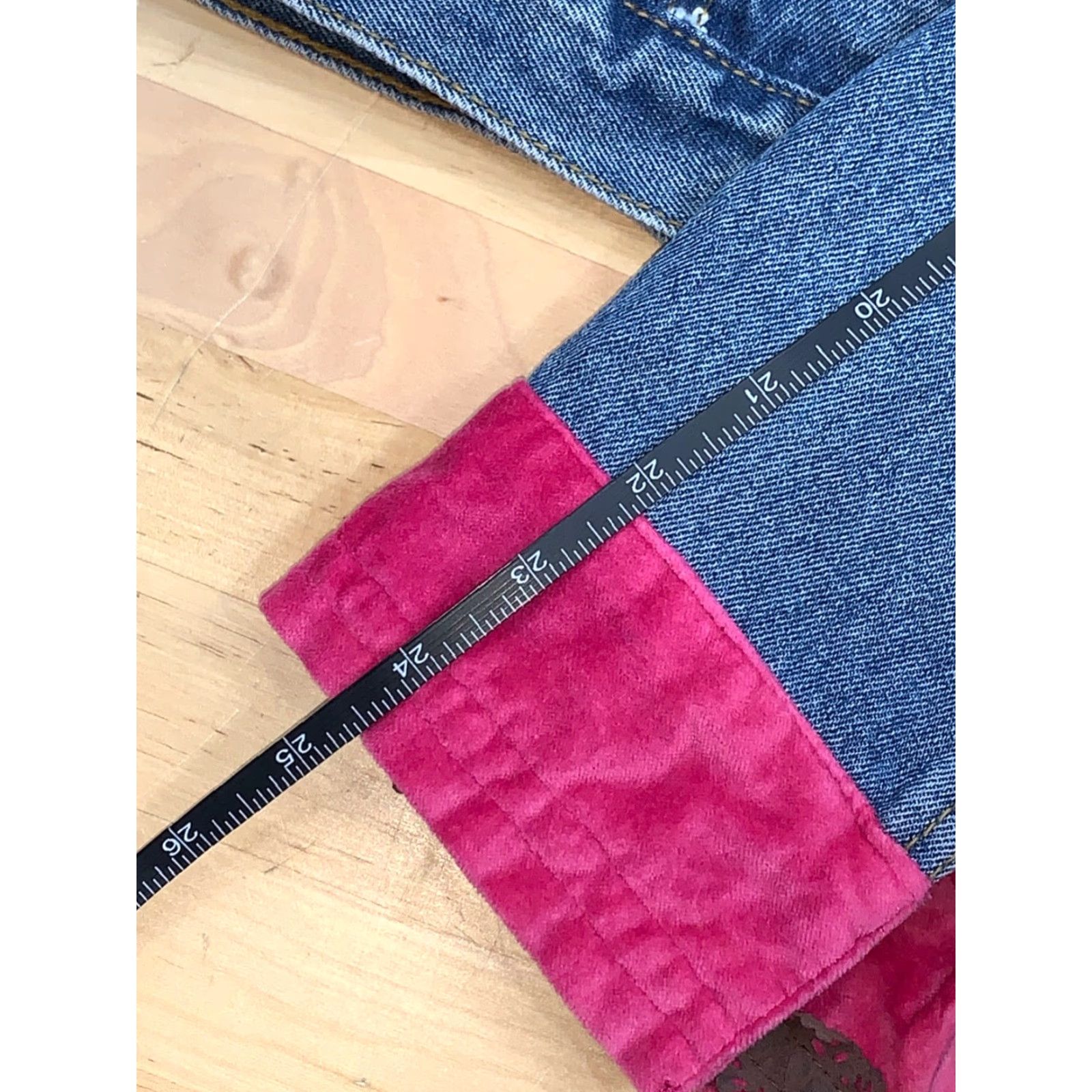 Vintage VINTAGE TASHA POLIZZI Saddle Blanket Embellished Southwestern Jean Jacket Lg #4020 Size 36" / US 14 / IT 50 - 6 Thumbnail