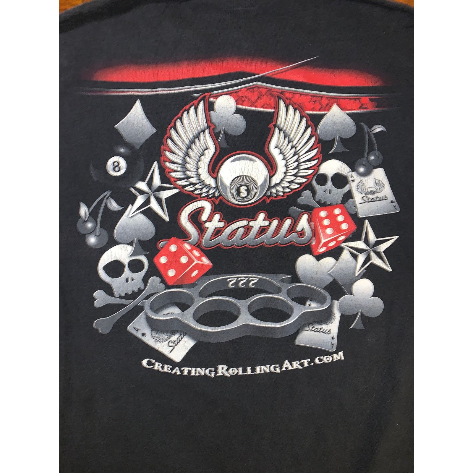 Other Y2K Status Graphic T Shirt L Dice Skull Casino Streetwear Size US L / EU 52-54 / 3 - 1 Thumbnail