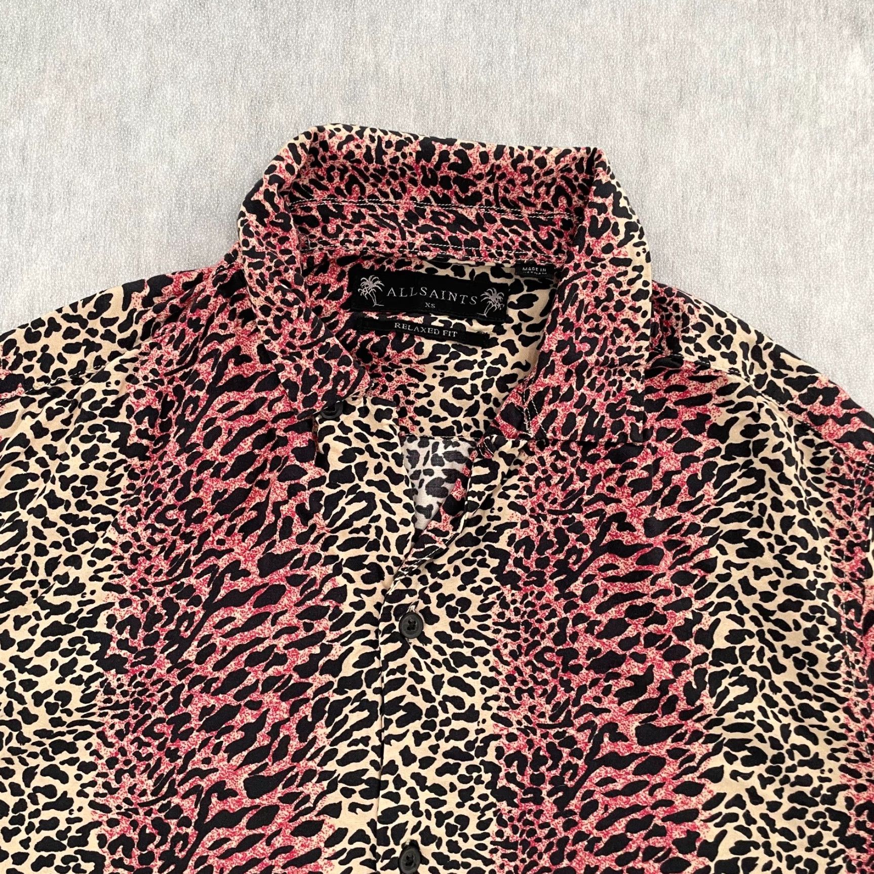 Allsaints AllSaints Crypto Button-Up Shirt Adult XS Animal Print Short Sleeve Viscose Multicolor Mens Size US XS / EU 42 / 0 - 3 Thumbnail