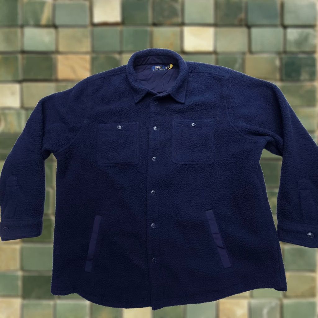 Polo Ralph Lauren Polo Ralph Lauren Brushed Fleece Shirt Jacket Mens 2XL Navy Sherpa Shacket RL Shirt Jacket 2XL Navy Mens Size US XXL / EU 58 / 5 - 1 Thumbnail