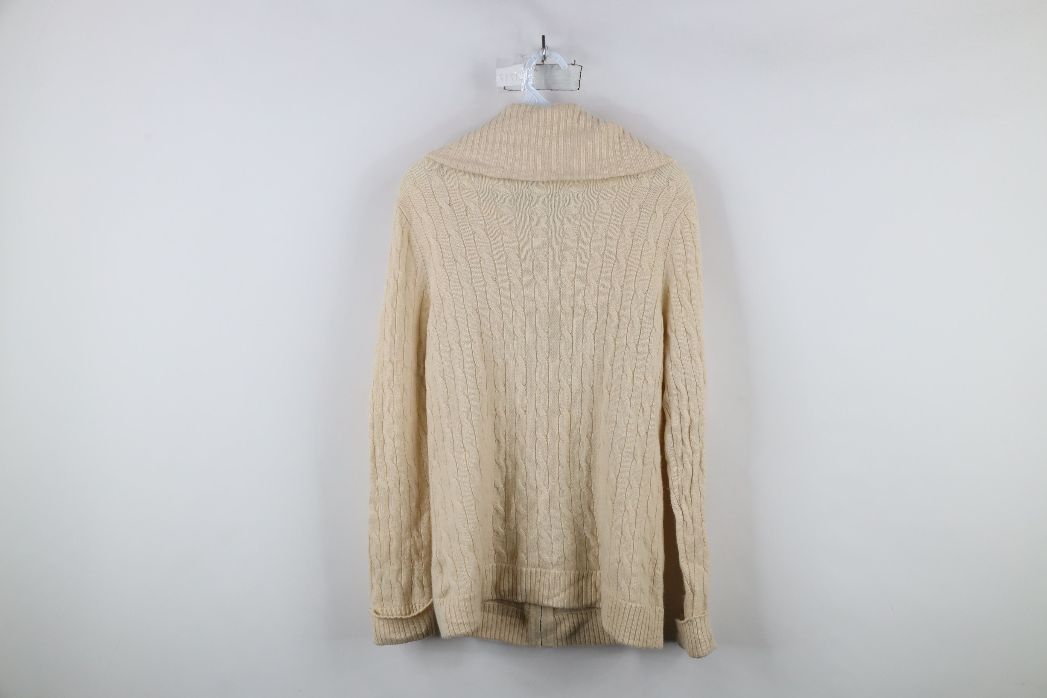 Vintage Vintage Y2K Saks Fifth Avenue Cable Knit Zip Sweater Size L / US 10 / IT 46 - 10 Thumbnail
