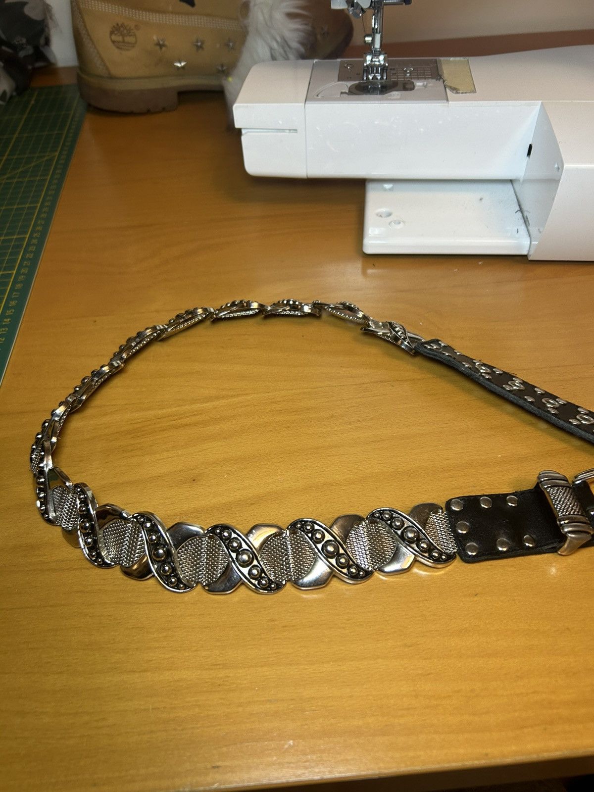 Vintage Vintage Nanni genuine leather “xxx” studded chainmail belt Size ONE SIZE - 16 Thumbnail