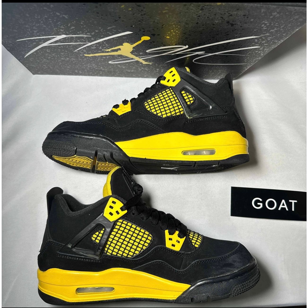 Jordan Brand × Nike Size 6.5 Nike Air Jordan 4 Retro GS Thunder 2023 Men's Shoes Size US 6.5 / EU 39-40 - 3 Thumbnail