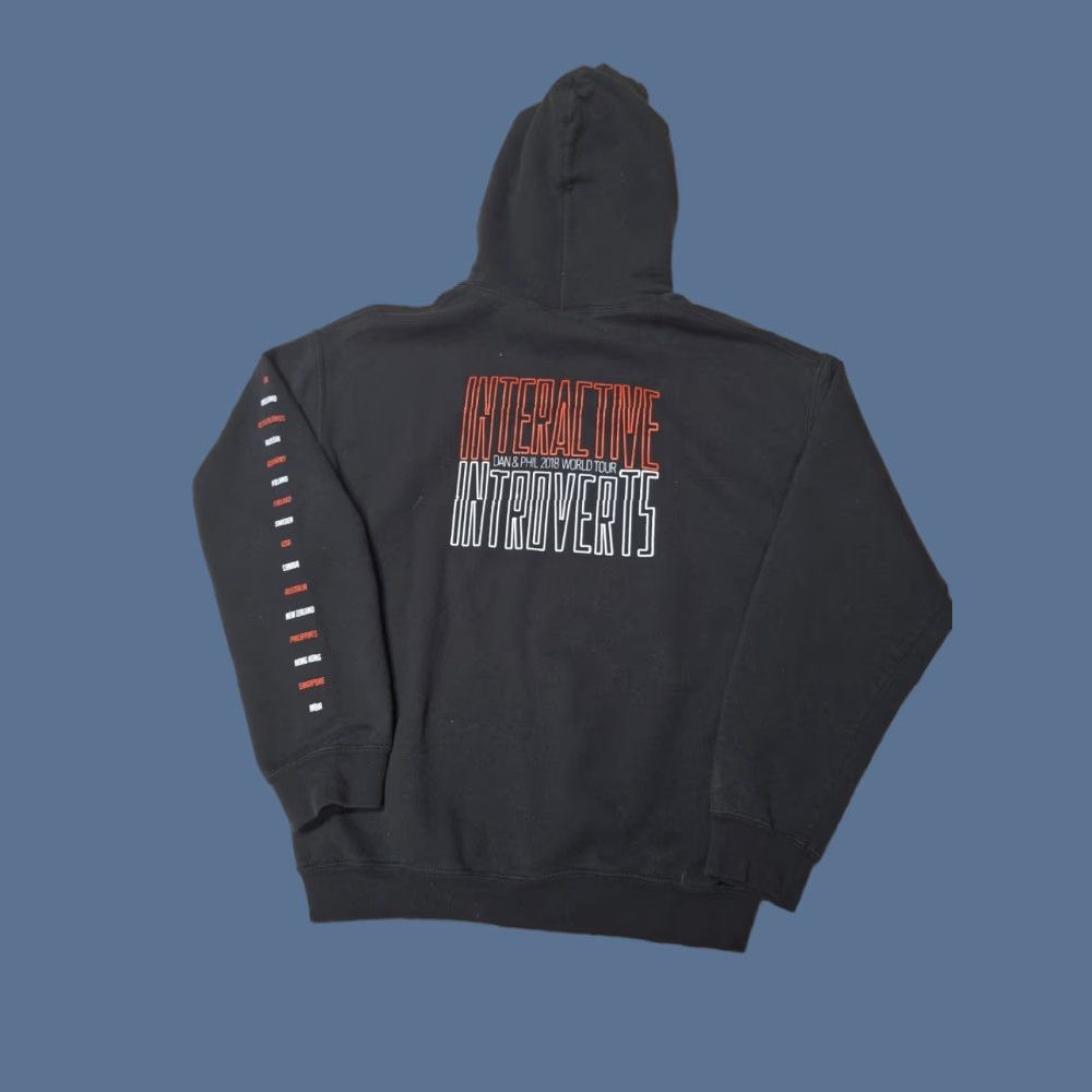 Gildan Interactive Introverts Dan & Phil 2018 World Tour Hoodie Unisex Adults M Black Pullover YouTube Band Gildan Size US M / EU 48-50 / 2 - 1 Thumbnail