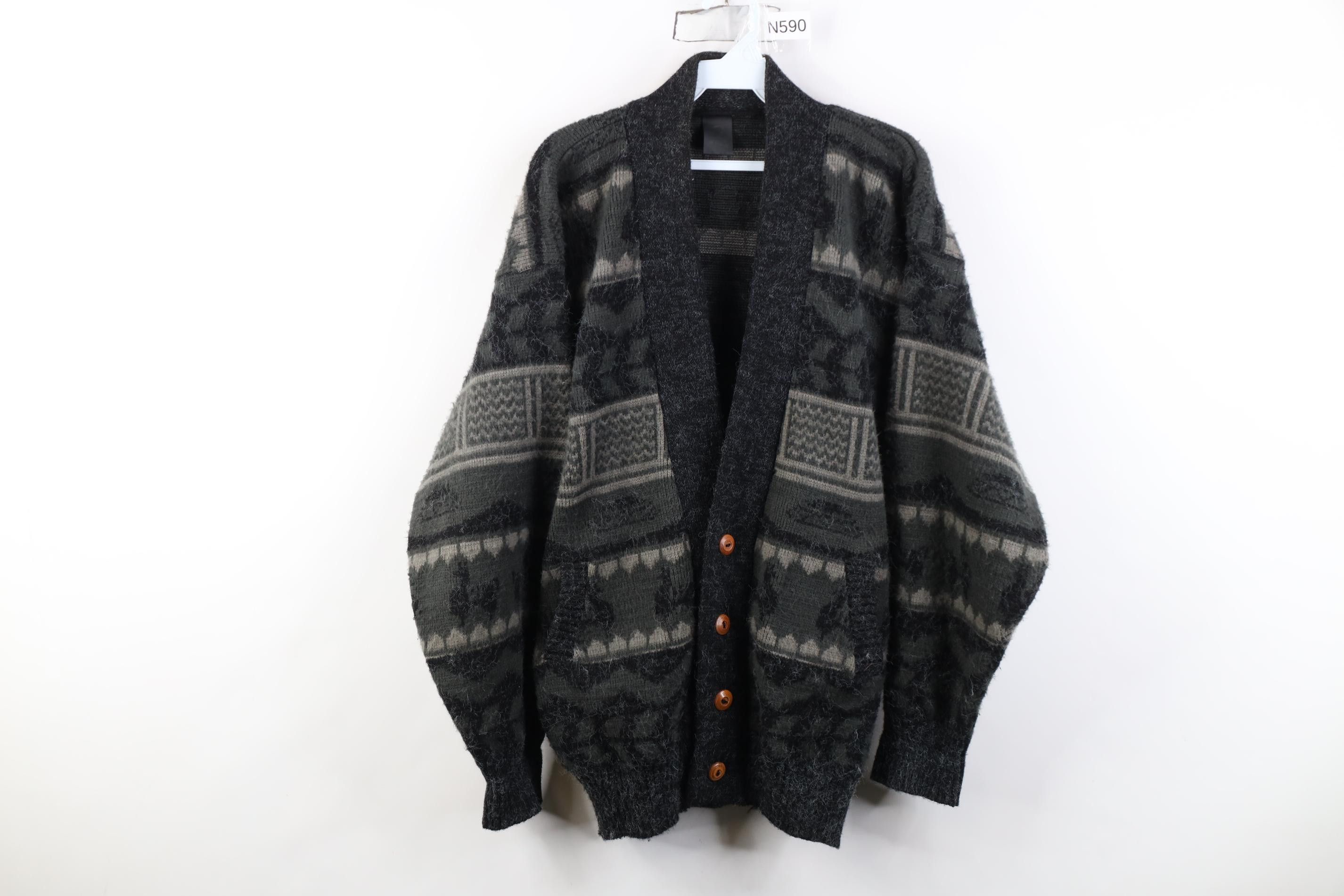 Vintage Vintage 90s Streetwear Heavyweight Wool Knit Sweater Size US M / EU 48-50 / 2 - 1 Thumbnail