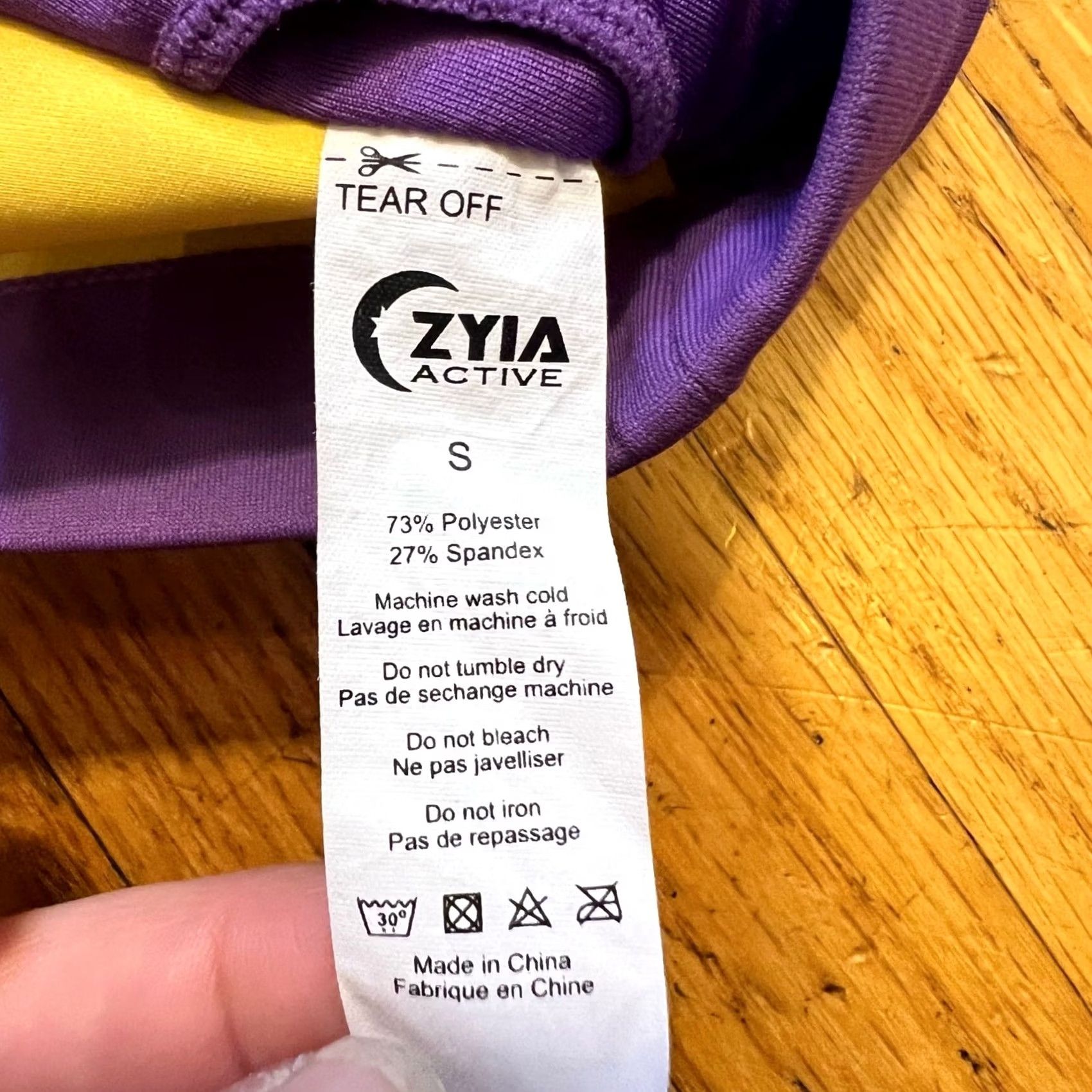 Vintage Zyia Actibe Sports Bra Womens Small Purple Yellow Size ONE SIZE - 4 Thumbnail