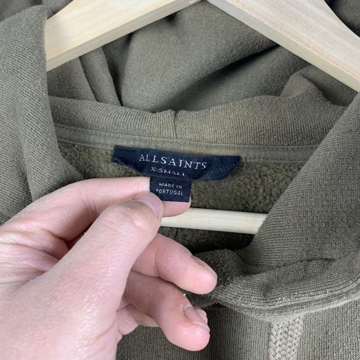 Allsaints Allsaints Big Logo Hoodie Khaki Green Designer Luxury Size XS / US 0-2 / IT 36-38 - 10 Thumbnail