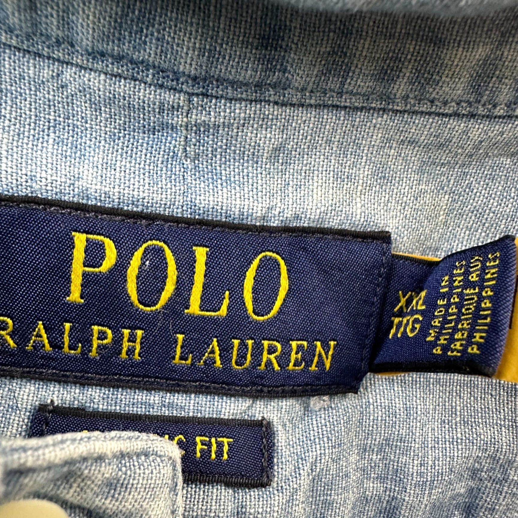 Polo Ralph Lauren VINTAGE Polo Ralph Lauren Shirt Mens 2XL Blue Chambray Button-Up Cotton Size US XXL / EU 58 / 5 - 7 Thumbnail