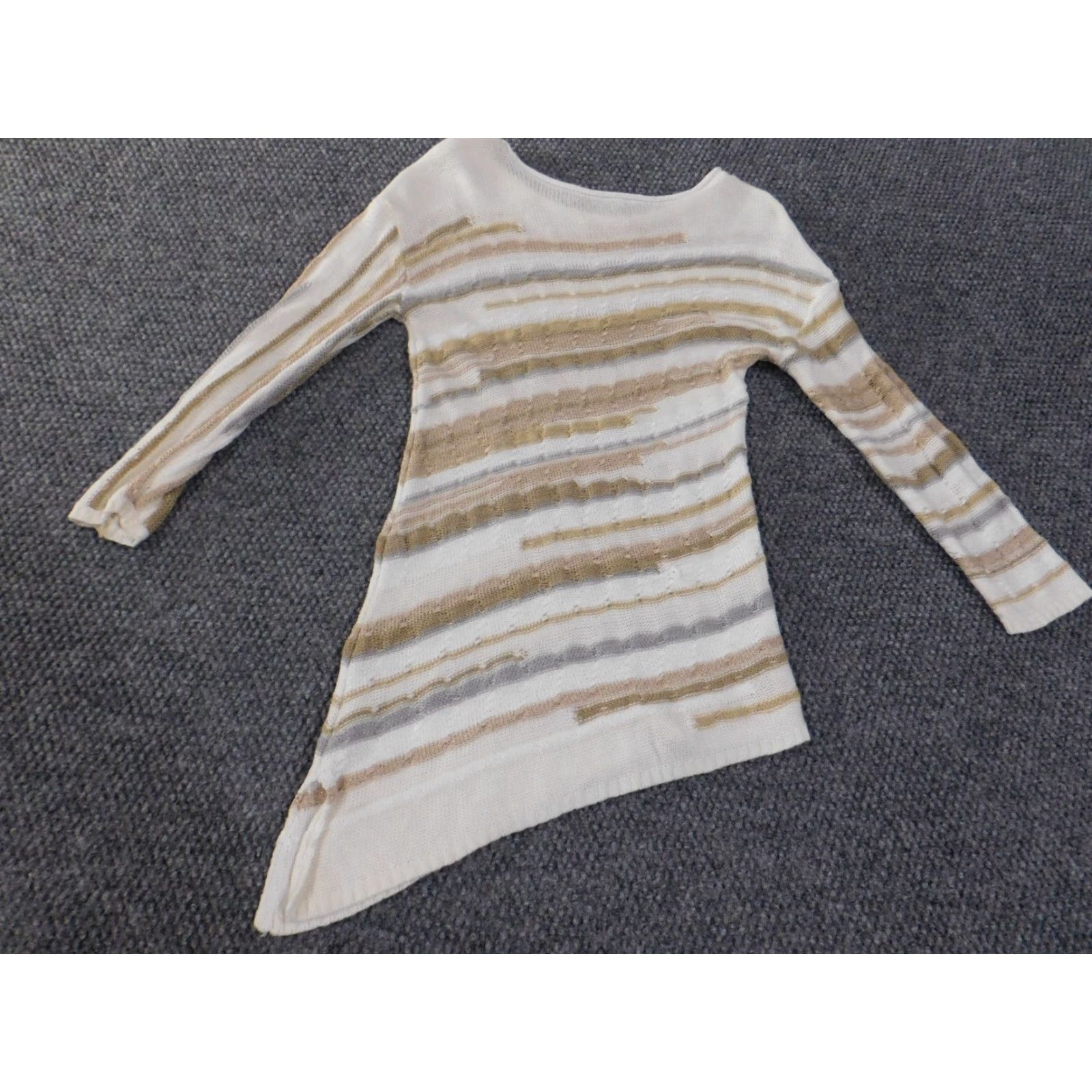 Vintage Zoe Sweater Cardigan Women's Beige Knit Long Sleeve Round Neck S Regular Modern Stretch Button Vintage: No Size S / US 4 / IT 40 - 7 Thumbnail