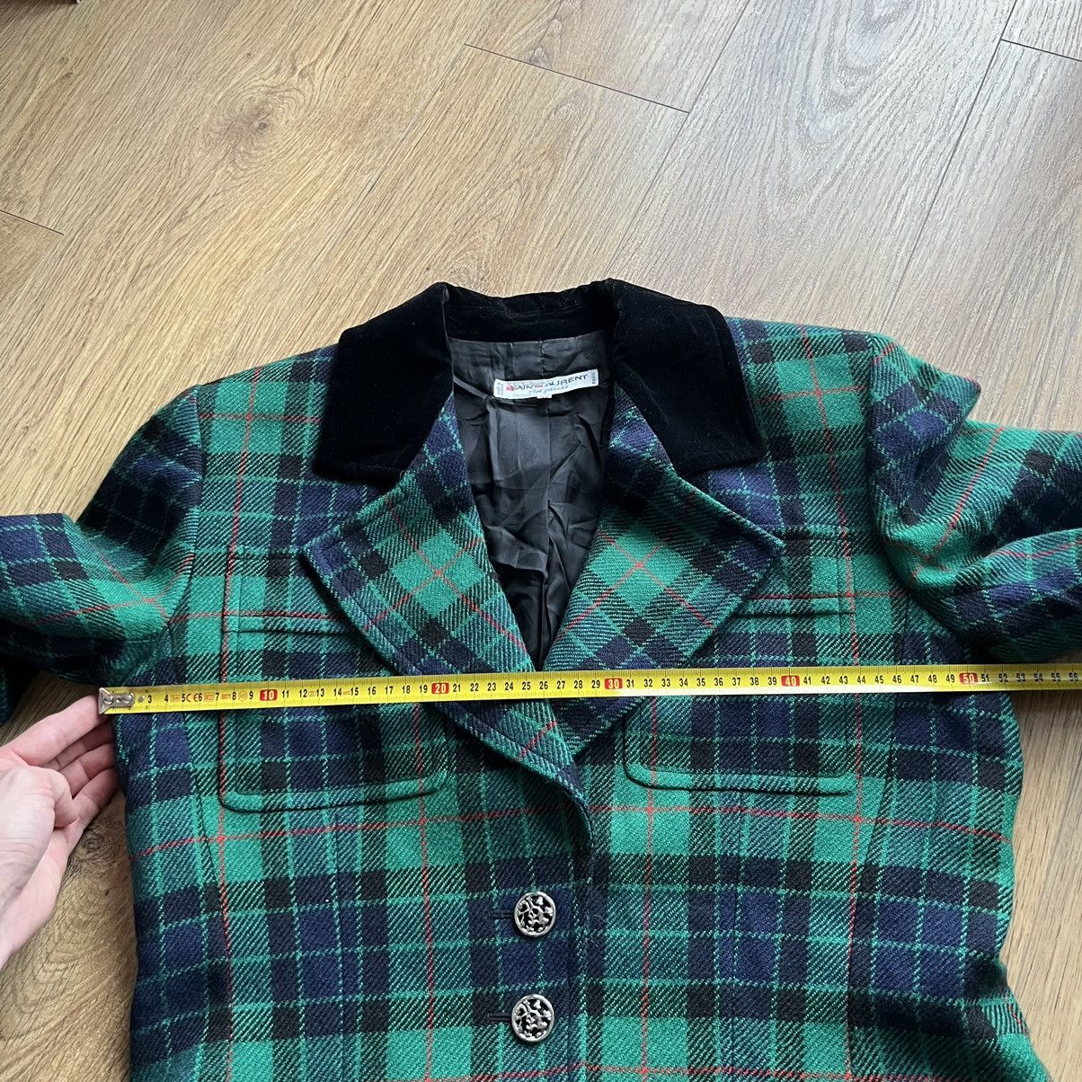 Yves Saint Laurent Archive Saint laurent rive gauche tartan short wool jacket Size L / US 10 / IT 46 - 11 Thumbnail