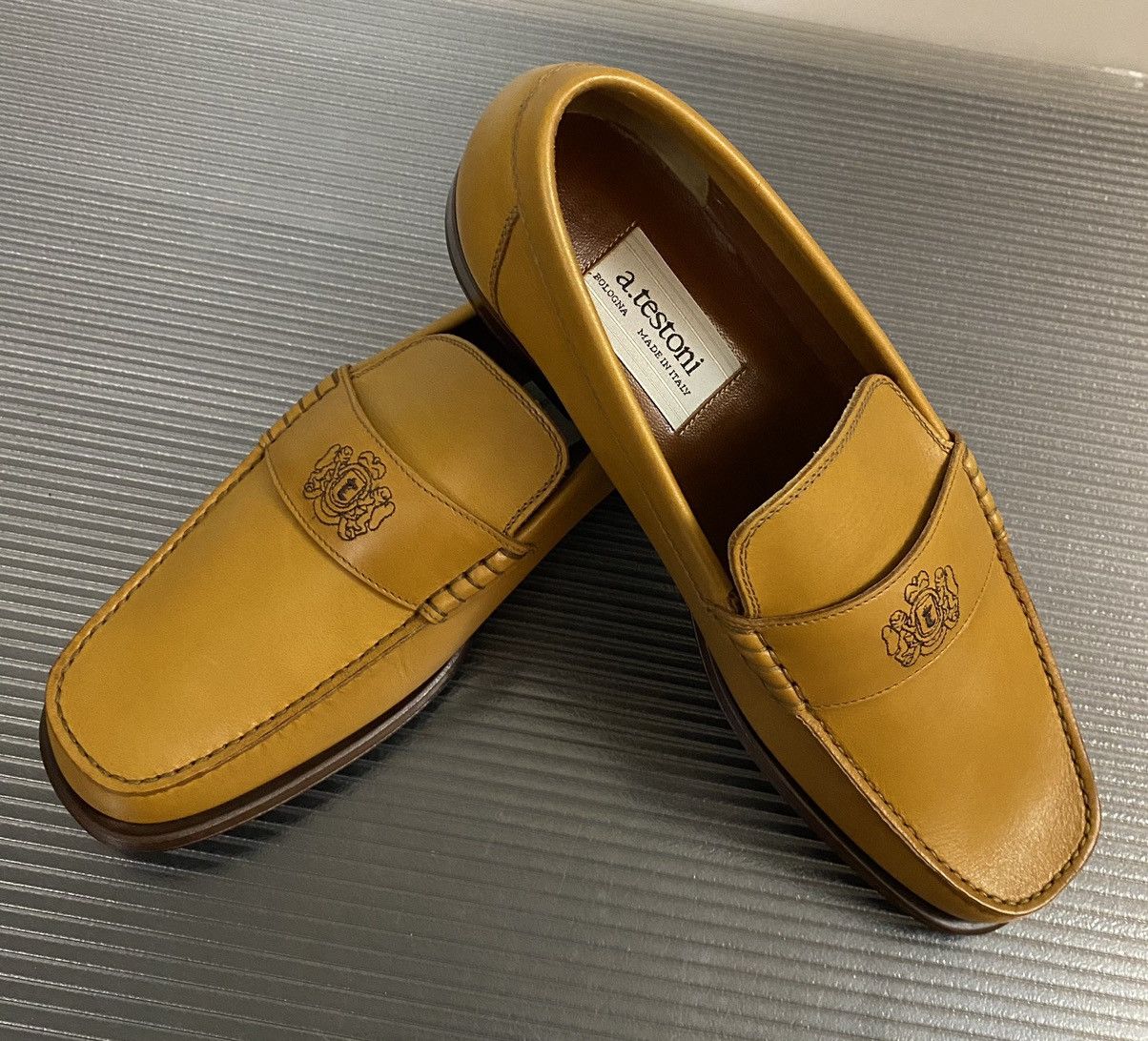 Testoni a.testoni 🇮🇹 brown calf leather handmade moccasin 11.5 US NEW Size US 11.5 / EU 44-45 - 3 Thumbnail