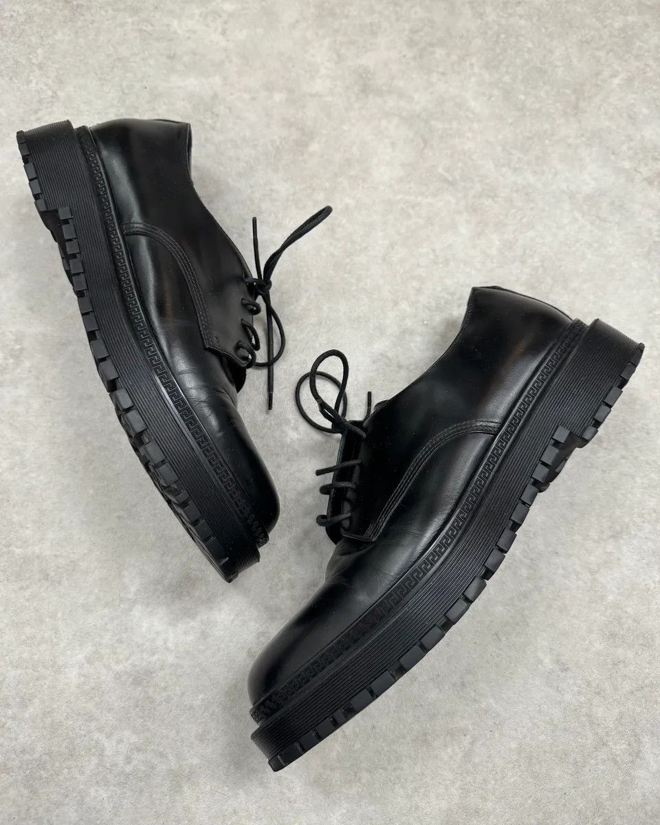Versace 2000s Versace Black Leather Oxford Derby Boots Size US 10 / EU 43 - 3 Thumbnail