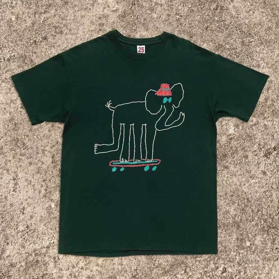 Japanese Brand × Vintage Green retro street washed elephant print t-shirt Size US M / EU 48-50 / 2 - 1 Thumbnail
