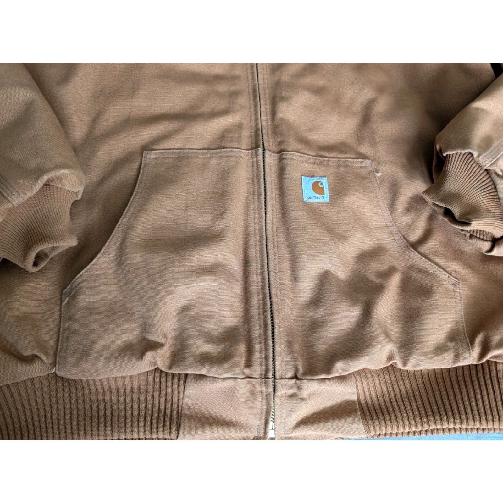 Carhartt Vtg Carhartt 101074 Huntsman Workwear Jacket W/Hood Flannel Lined Canvas Duck XL Size US XL / EU 56 / 4 - 2 Thumbnail