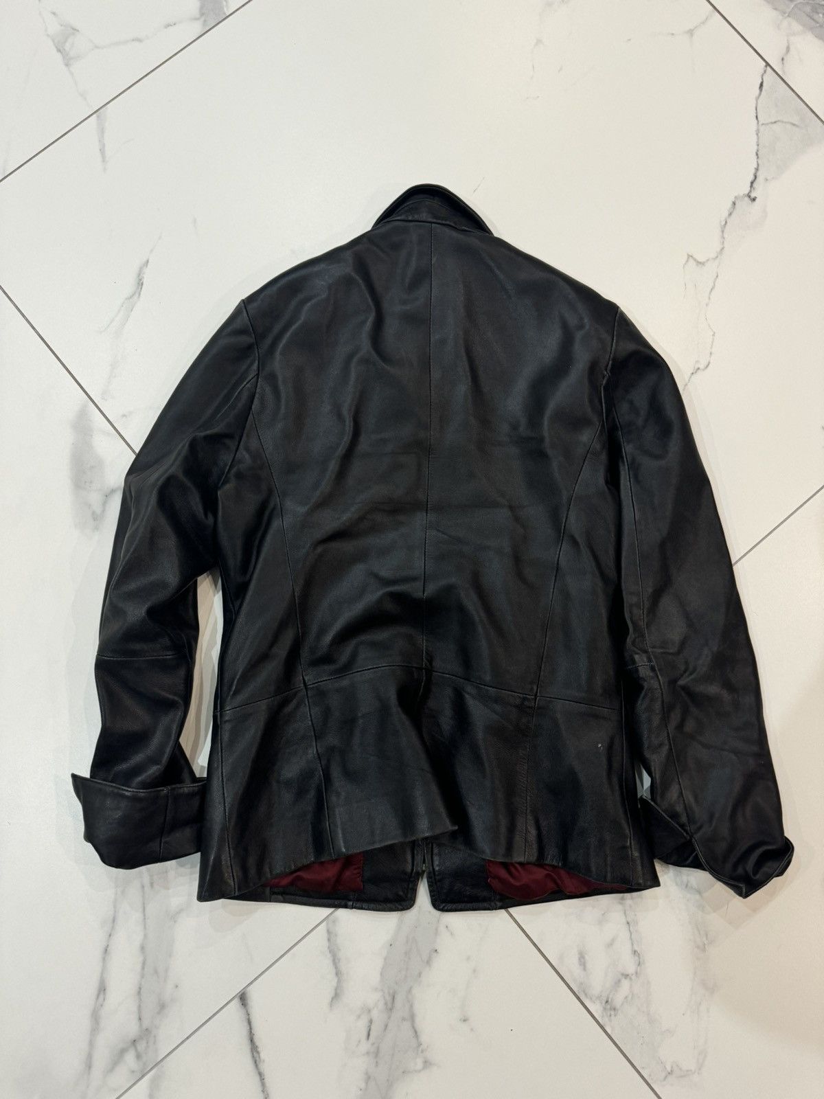Vintage 00s Y2K vintage Italian Leather Jacket Size M / US 6-8 / IT 42-44 - 2 Thumbnail