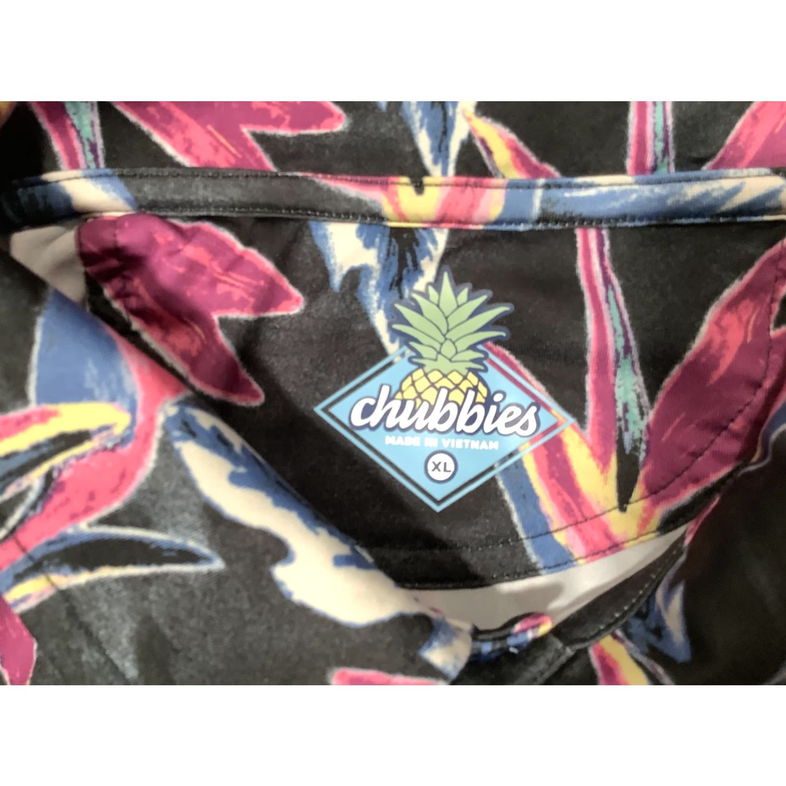 Chubbies Chubbies Polo Shirt Mens XL Black Tropical Bird Paradise Floral Performance Stretch Moisture Wicking Quick-Dry Bamboo Polyester Spandex Size US XL / EU 56 / 4 - 5 Thumbnail