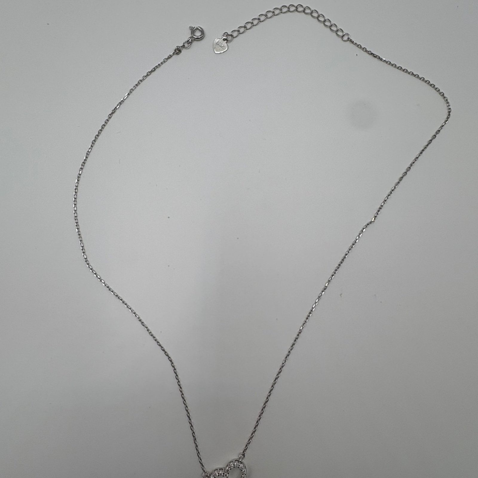 Other 1.7 CT Moissanite & 925 Silver Open Heart Pendant Necklace Size ONE SIZE - 5 Thumbnail