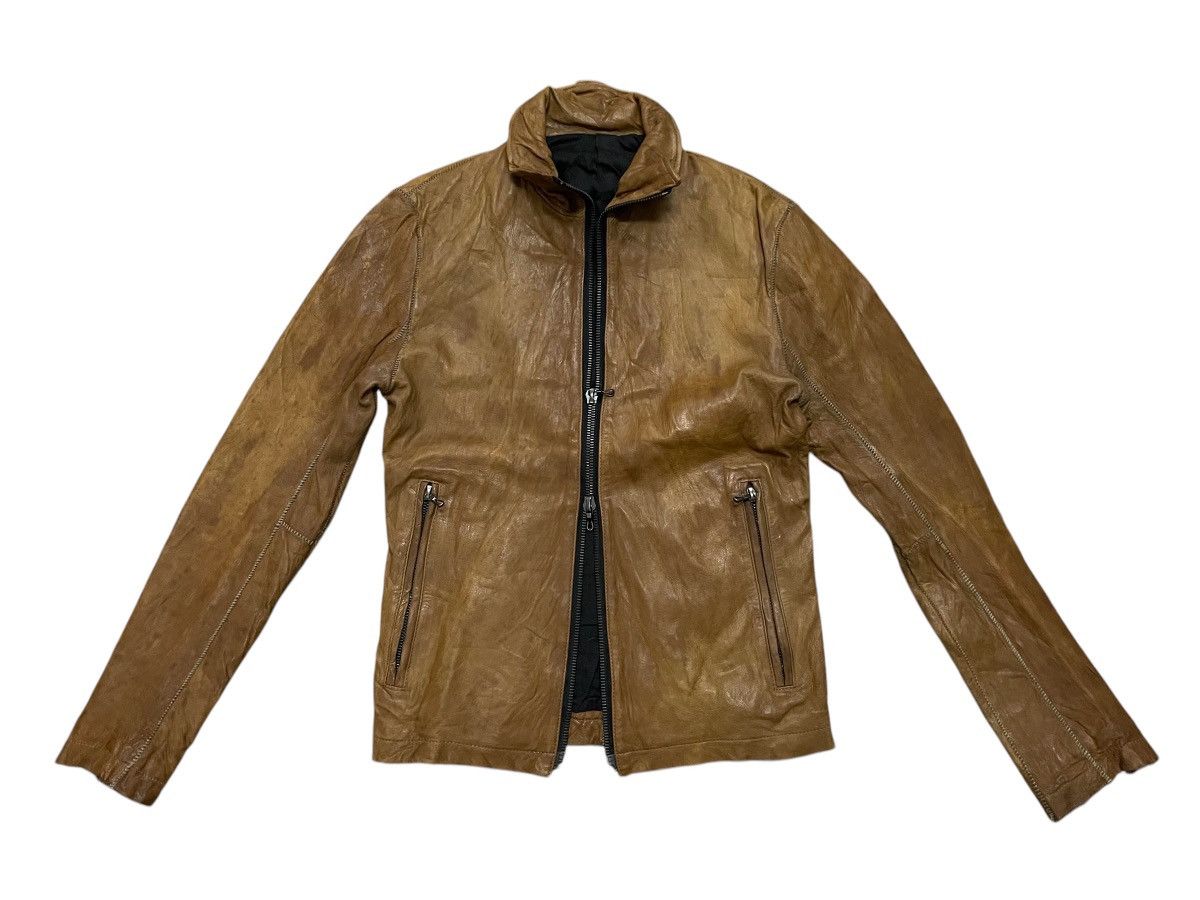 Shellac 2000s SHELLAC SHEEP SKIN BIKER LEATHER JACKET RARE Size US S / EU 44-46 / 1 - 2 Thumbnail
