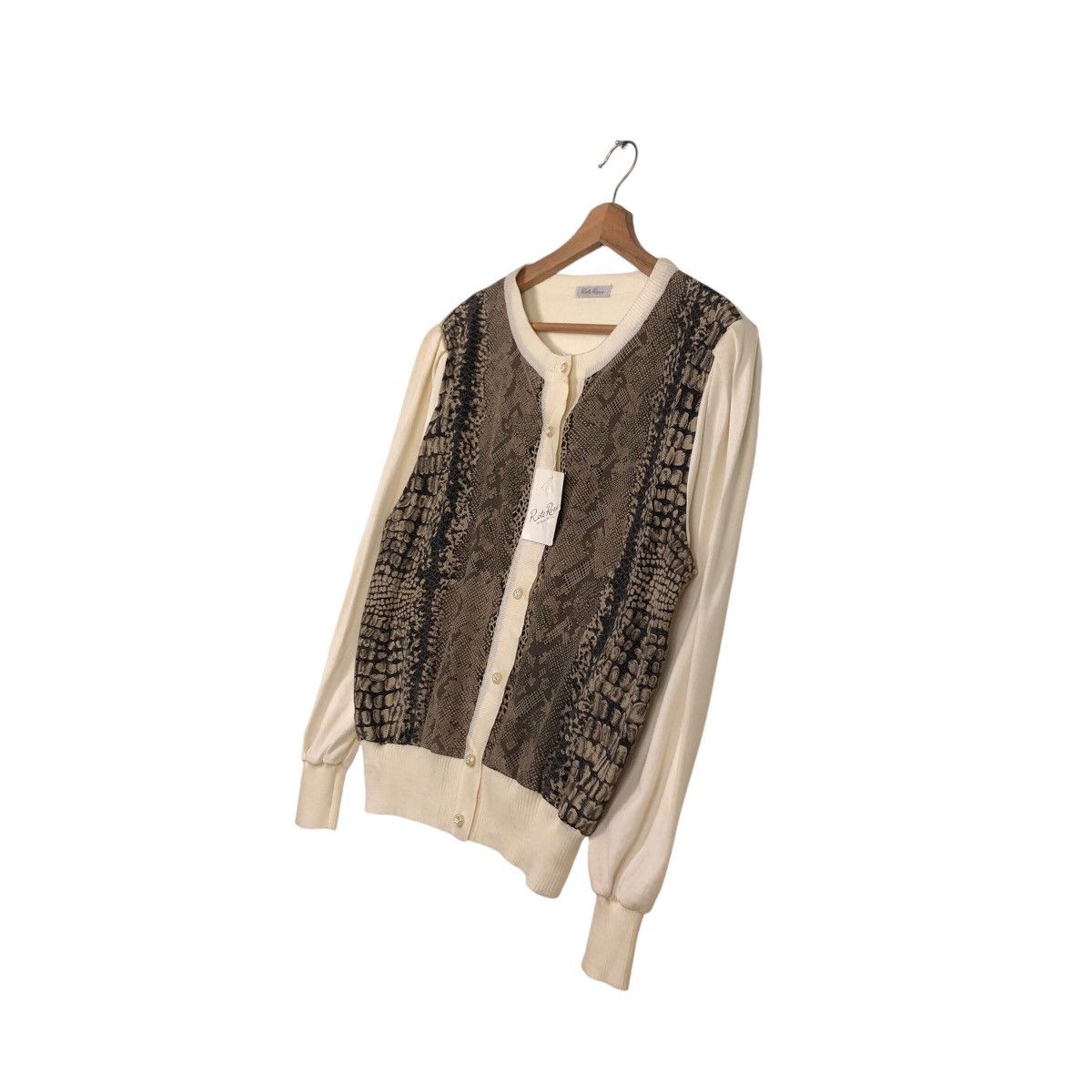 Japanese Brand 📌Vintage Cardigan Button Rote Roza Snake Skin Design Size US M / EU 48-50 / 2 - 3 Thumbnail